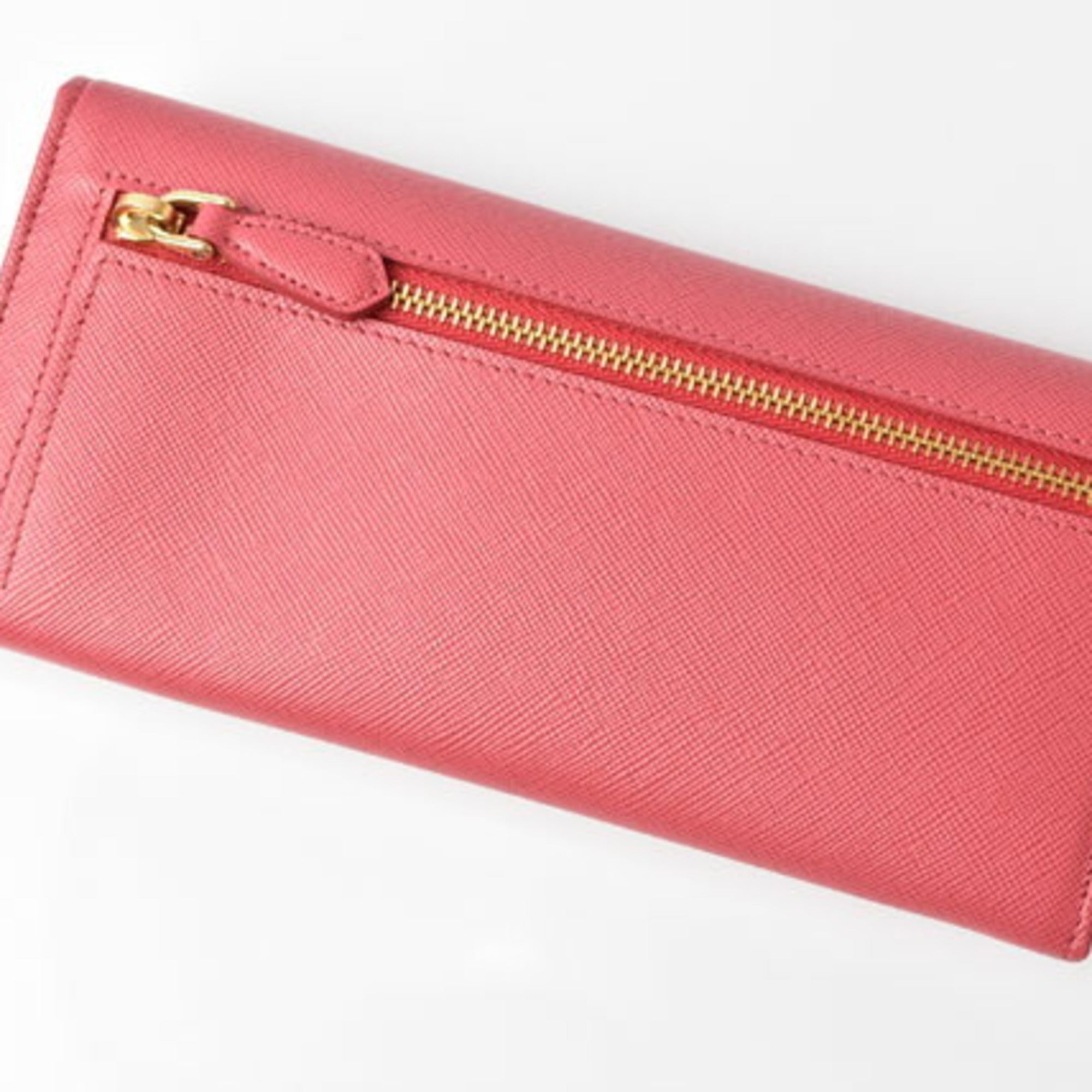 Prada Peonia Saffiano Metal Saffiano Metal Long Wallet (Bi-Fold) (Pre-Owned)