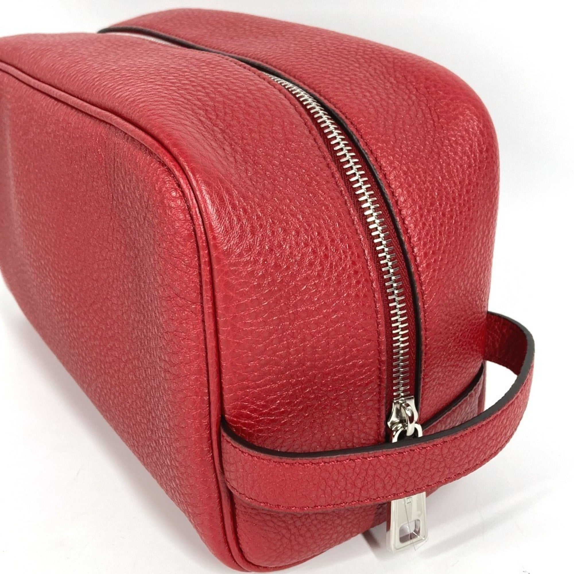 Fendi Red Color Leather Clutch Bag (Pre-Owned)
