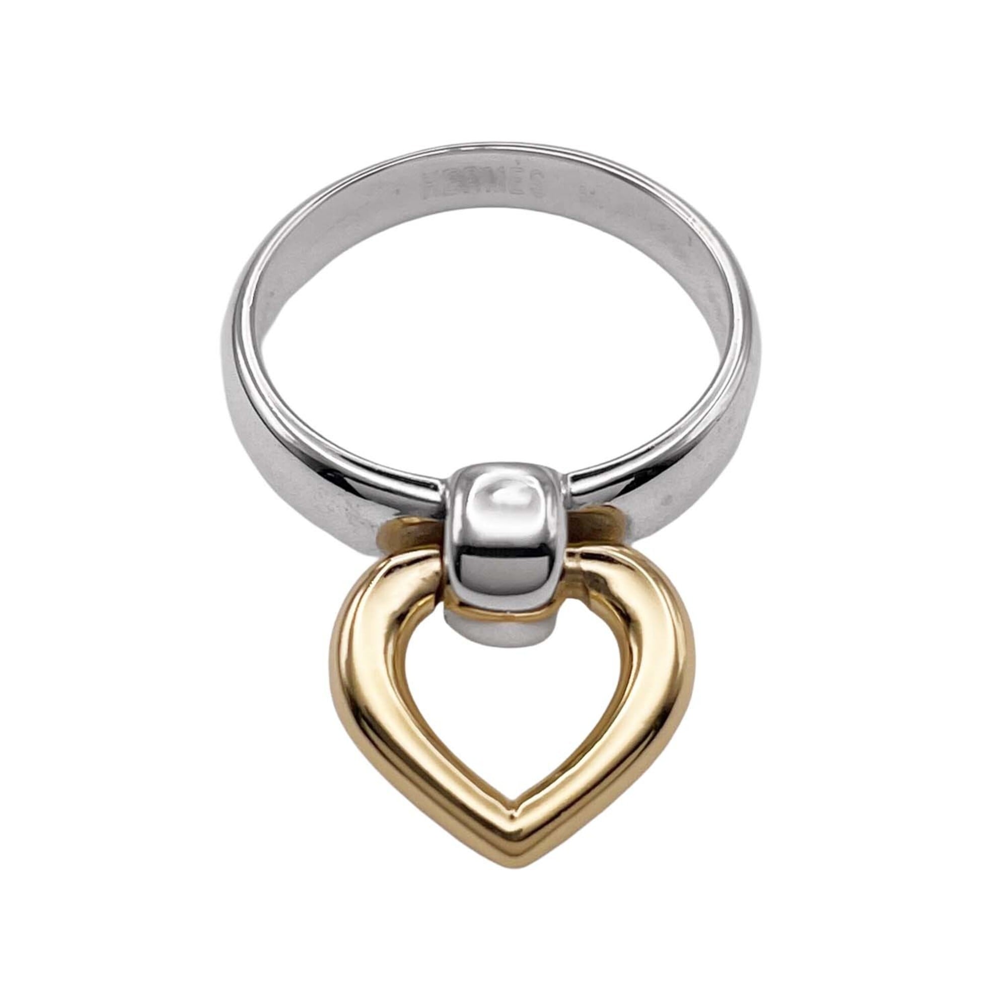 Hermes Gold Silver Yellow Gold (18K) Silver 925 Band Ring (Pre-Owned)