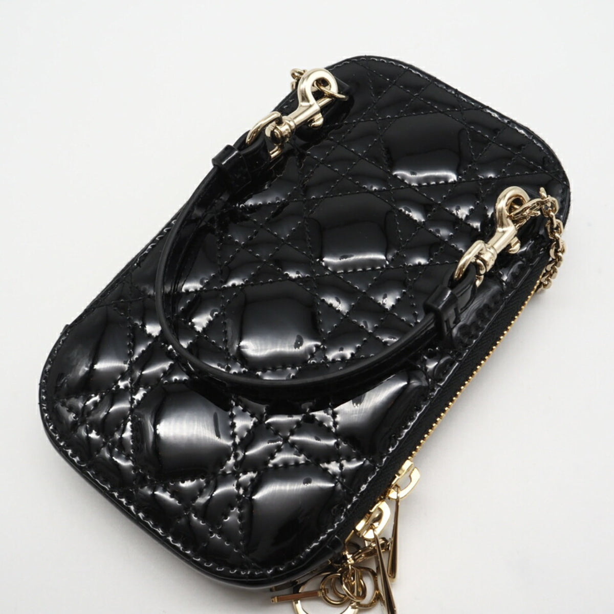 Christian Dior Lady Dior Black Leather Shoulder Bag (Pre-Owned)