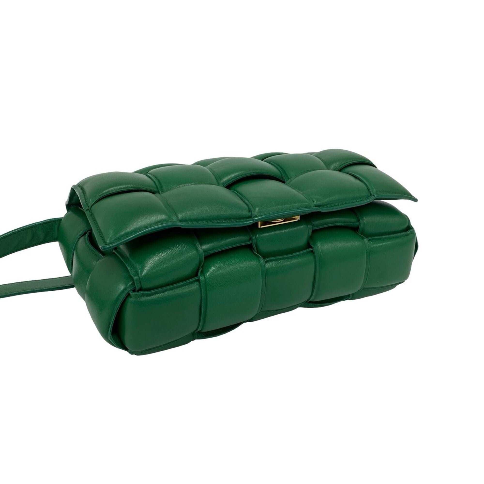 Bottega Veneta Green Leather Pochette Shoulder Bag (Pre-Owned)