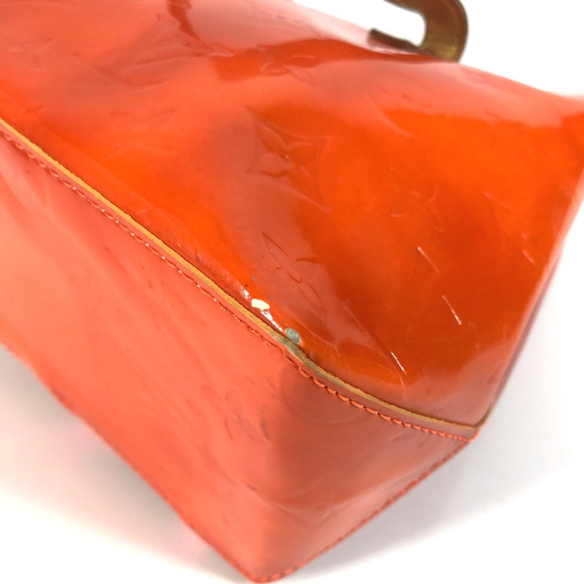 Louis Vuitton Orange Monogram Vernis Handbag Tote Bag (Pre-Owned)