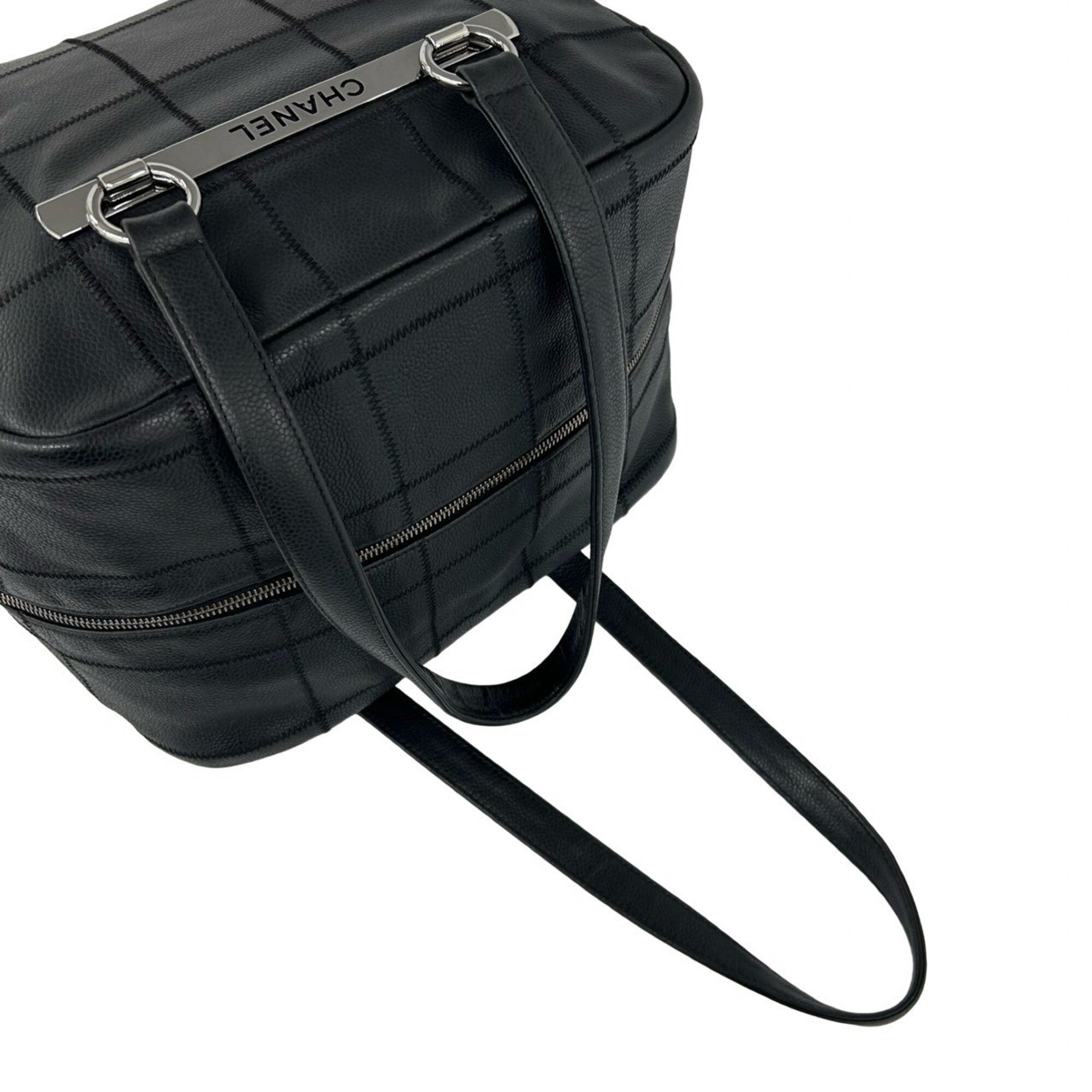 Chanel Black Grained Calfskin Tote Bag (Pre-Owned)