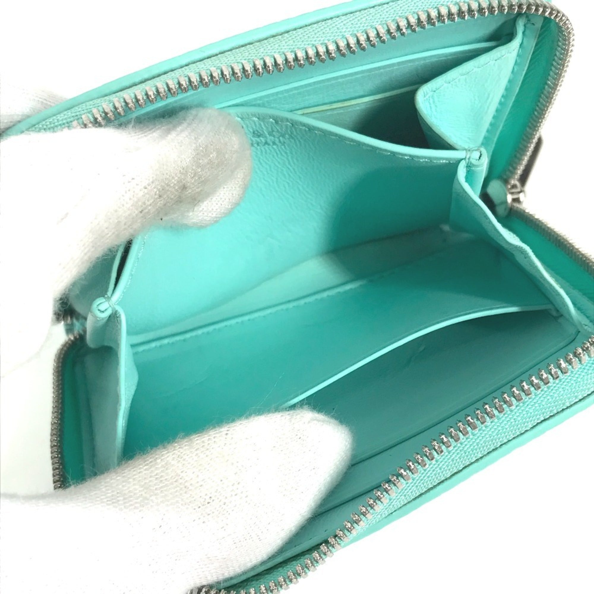 Tiffany Blue Leather Coin Purse/Coin Case (Pre-Owned)