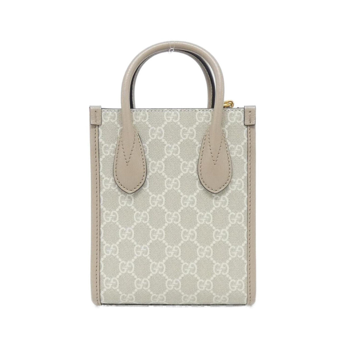 Gucci Beige White Gg Supreme Leather Handbag (Pre-Owned)