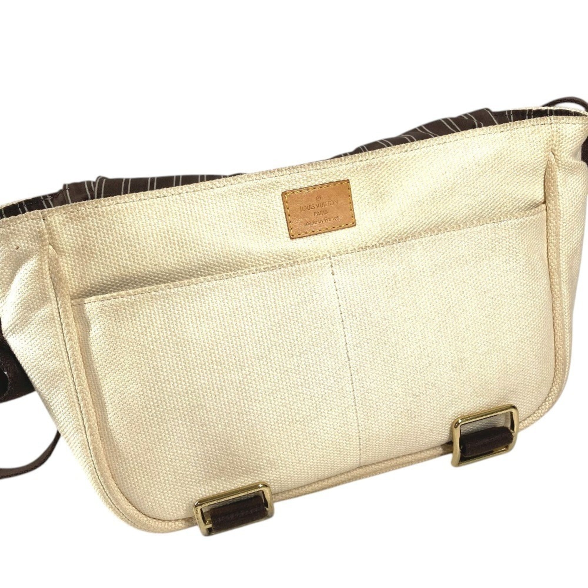 Louis Vuitton Brown Ecru White Canvas Shoulder Bag (Pre-Owned)