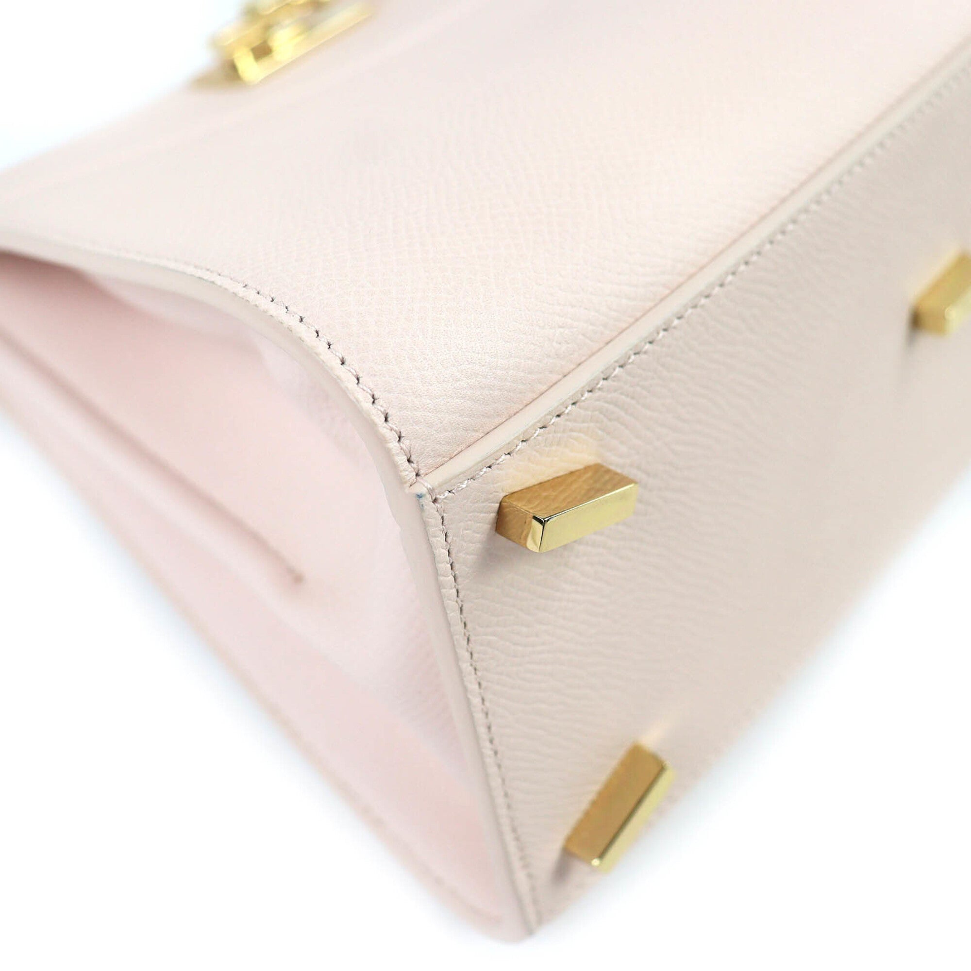 Salvatore Ferragamo Gancini Gold Leather Handbag Shoulder Bag (Pre-Owned)