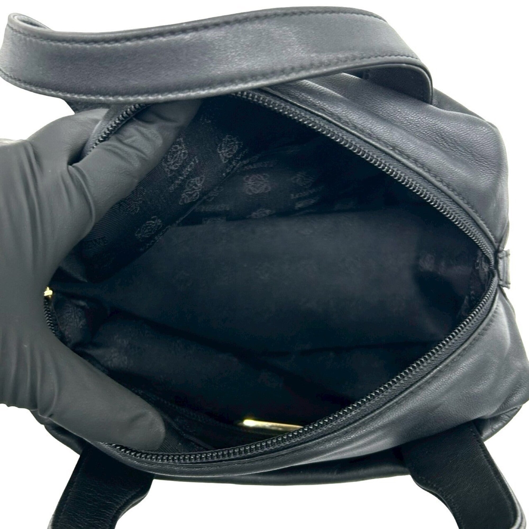 Loewe Black Leather Handbag Tote Bag (Pre-Owned)