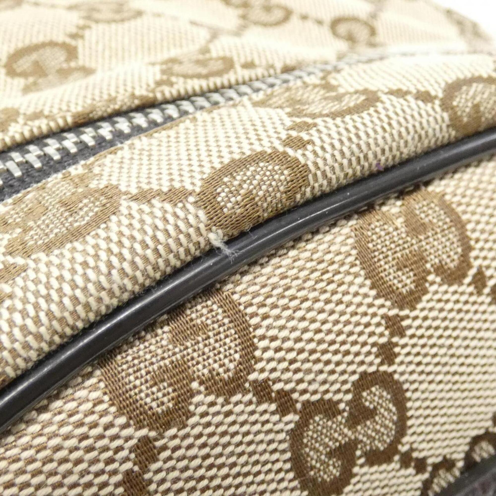 Gucci Beige Brown Gg Canvas Backpack (Pre-Owned)