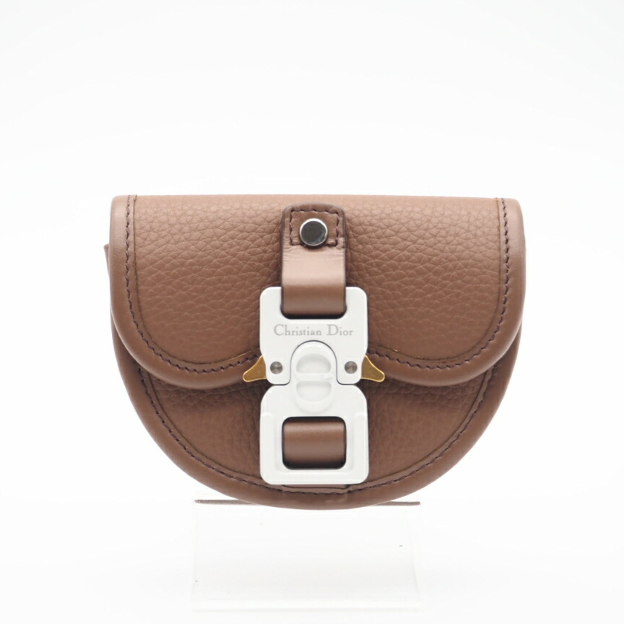 Christian Dior Brown Leather Coin Purse/Coin Case (Pre-Owned)
