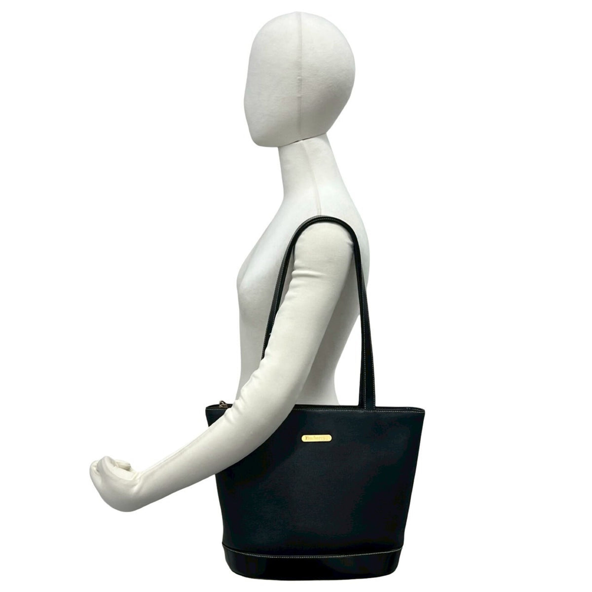 Burberry Black Leather Shoulder Bag Tote Bag (Pre-Owned)