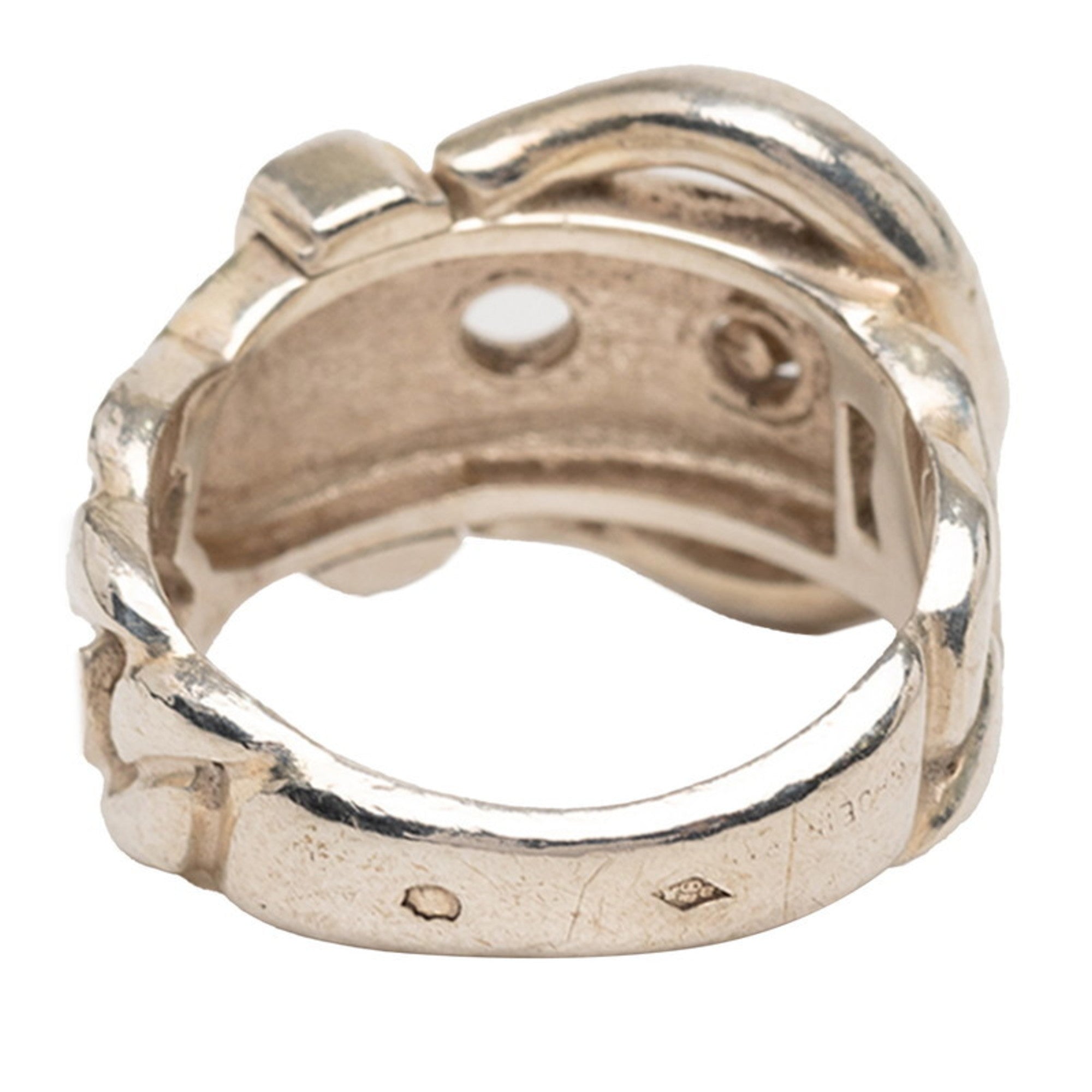 Hermes Silver Silver 925 Band Ring (Pre-Owned)