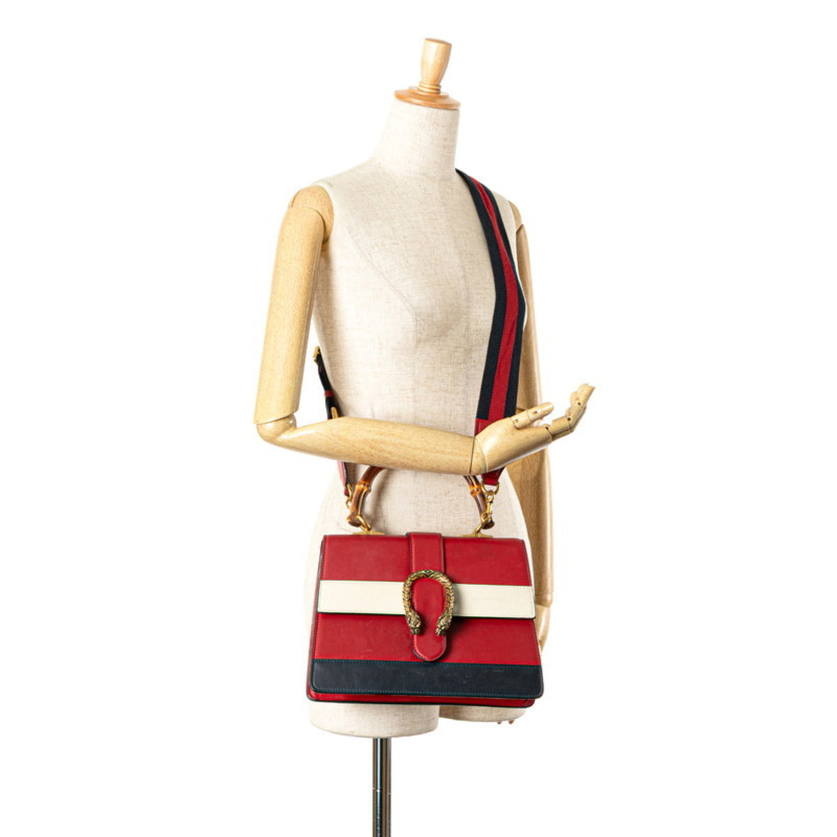 Gucci Red Color Leather Handbag Shoulder Bag (Pre-Owned)