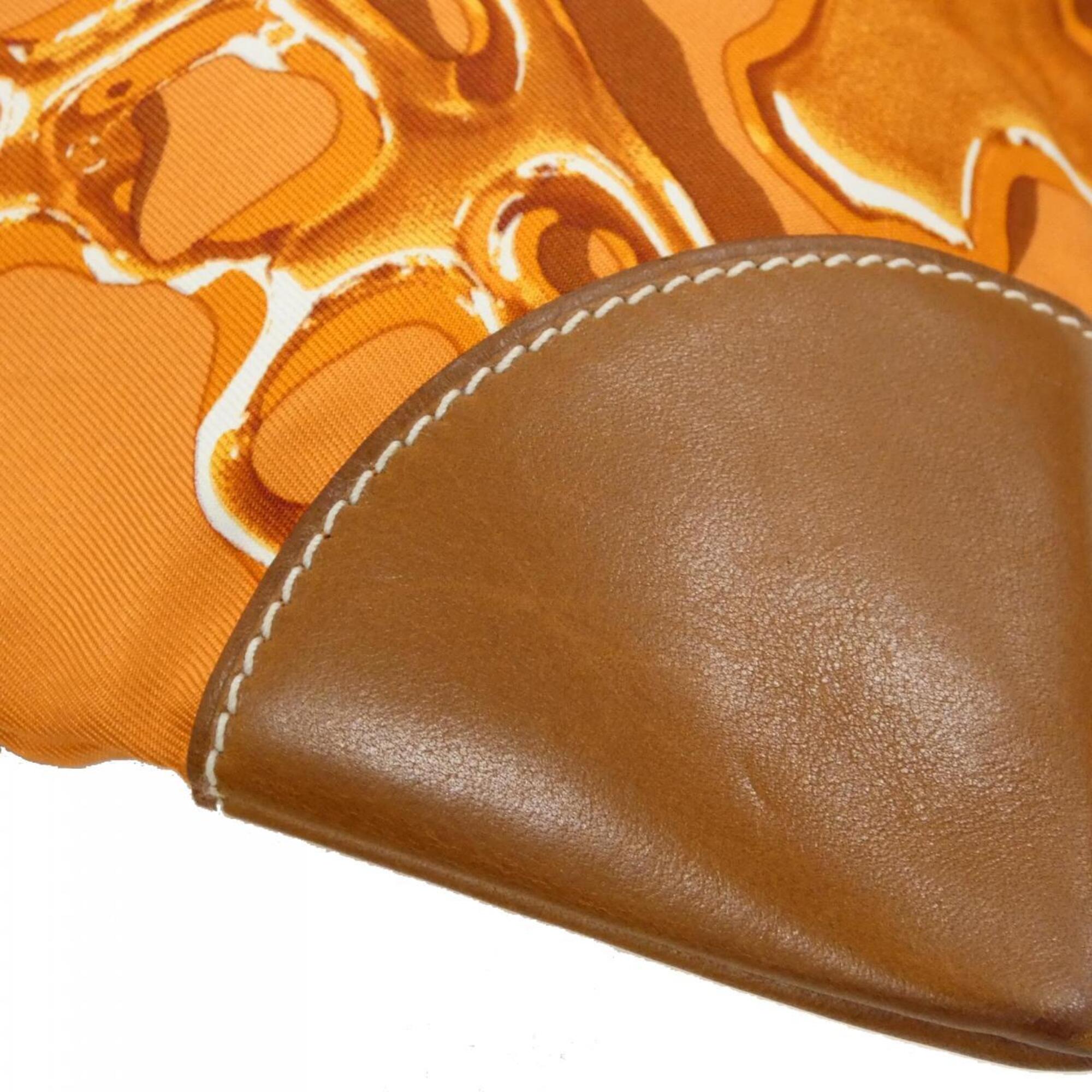 Hermes Fauve Orange Silk Barenia Leather Shoulder Bag (Pre-Owned)
