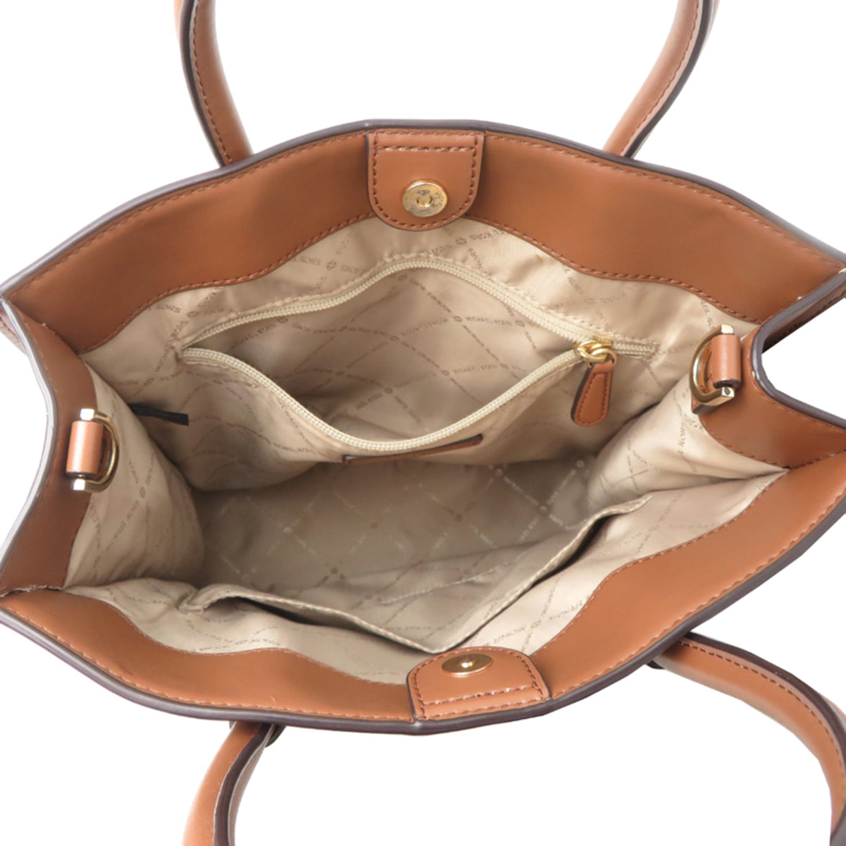Michael Kors Brown Leather Canvas Tote Bag (Pre-Owned)
