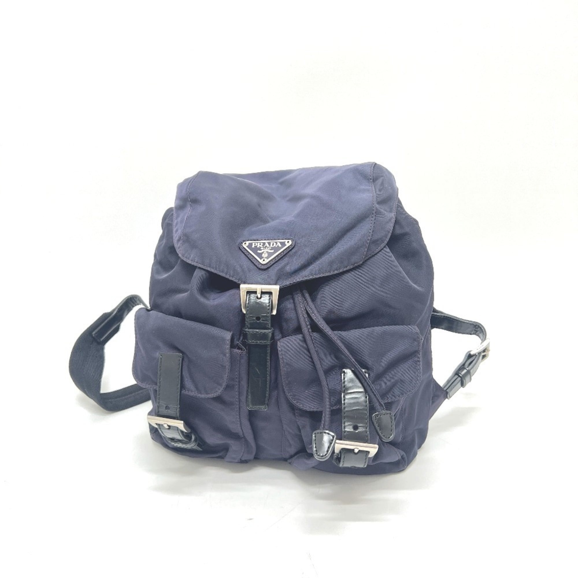 Prada Purple Nylon Leather Backpack (Pre-Owned)