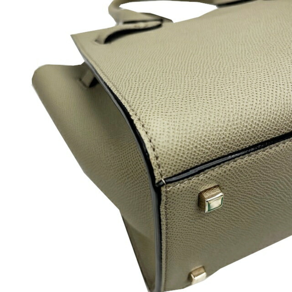 Valextra Green Leather Handbag Shoulder Bag (Pre-Owned)
