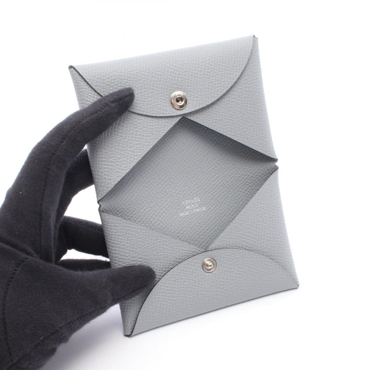 Hermes Gray Epsom Leather Coin Purse/Coin Case (Pre-Owned)