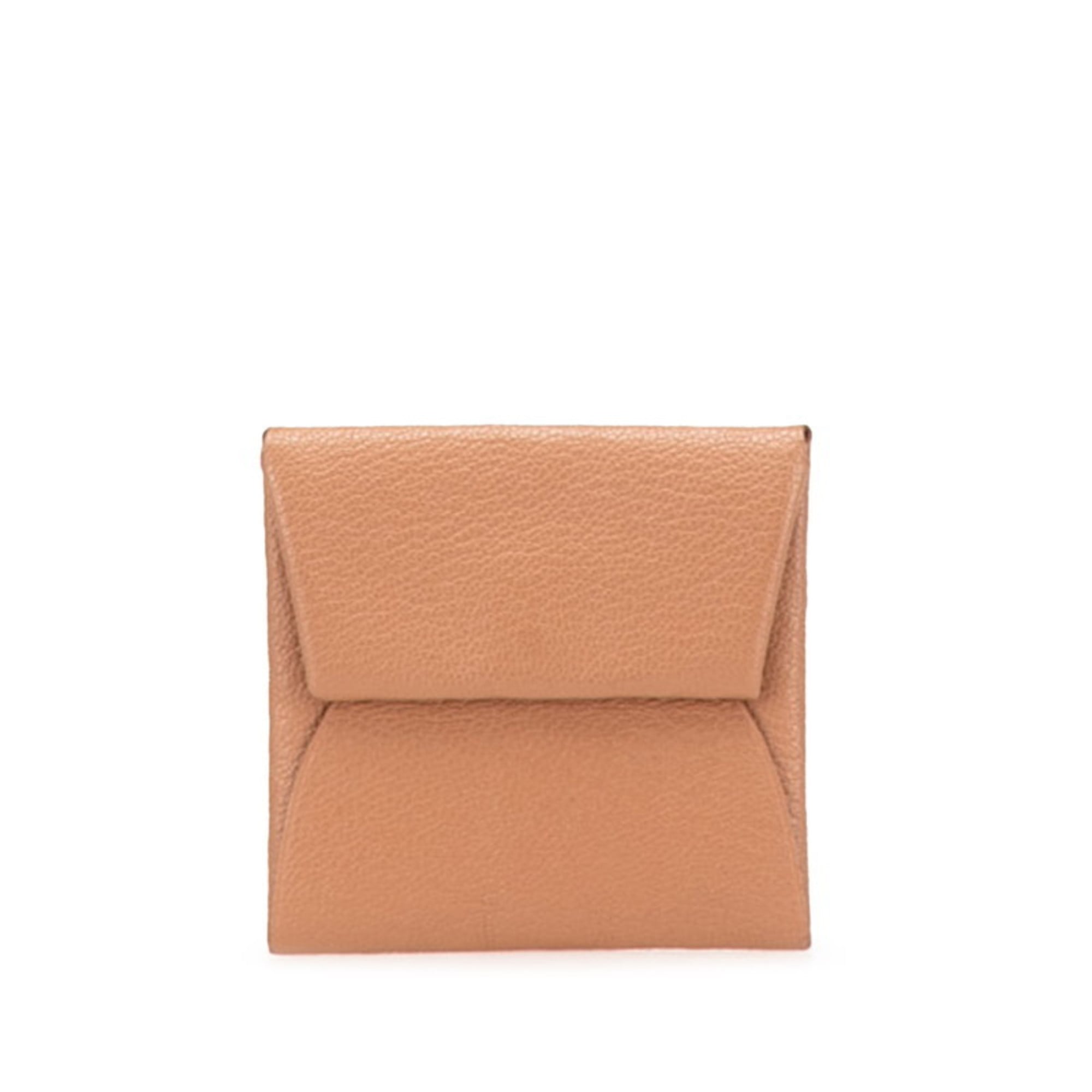 Hermes Bastia Brown Epsom Leather Coin Purse/Coin Case (Pre-Owned)
