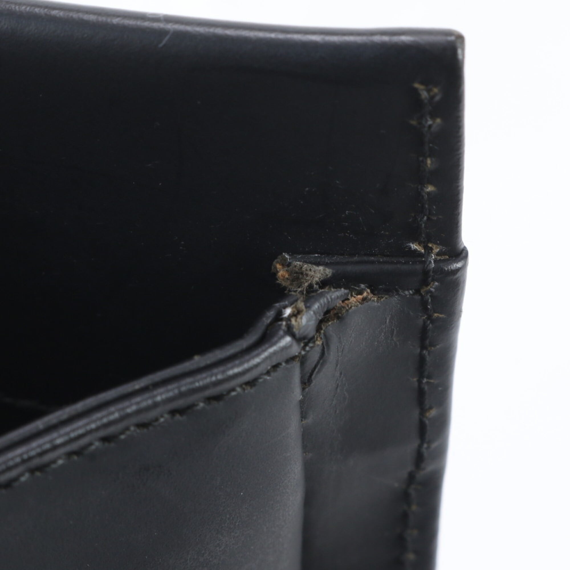 Gucci Bamboo Black Leather Handbag Tote Bag (Pre-Owned)