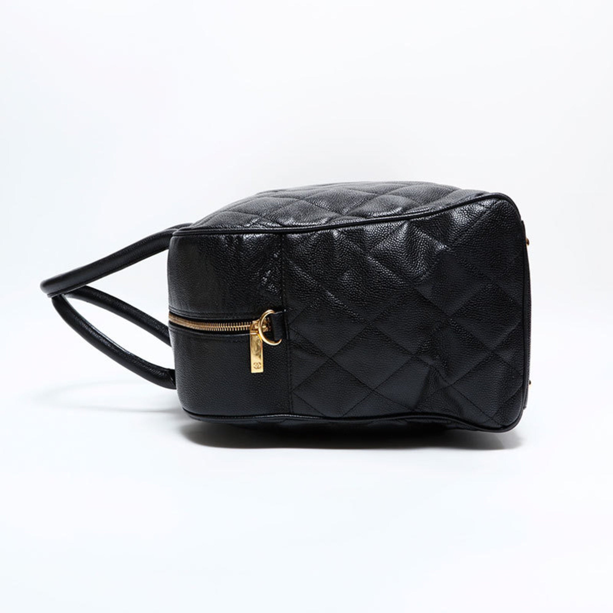Chanel Matelasse Black Grained Calfskin Boston Bag (Pre-Owned)