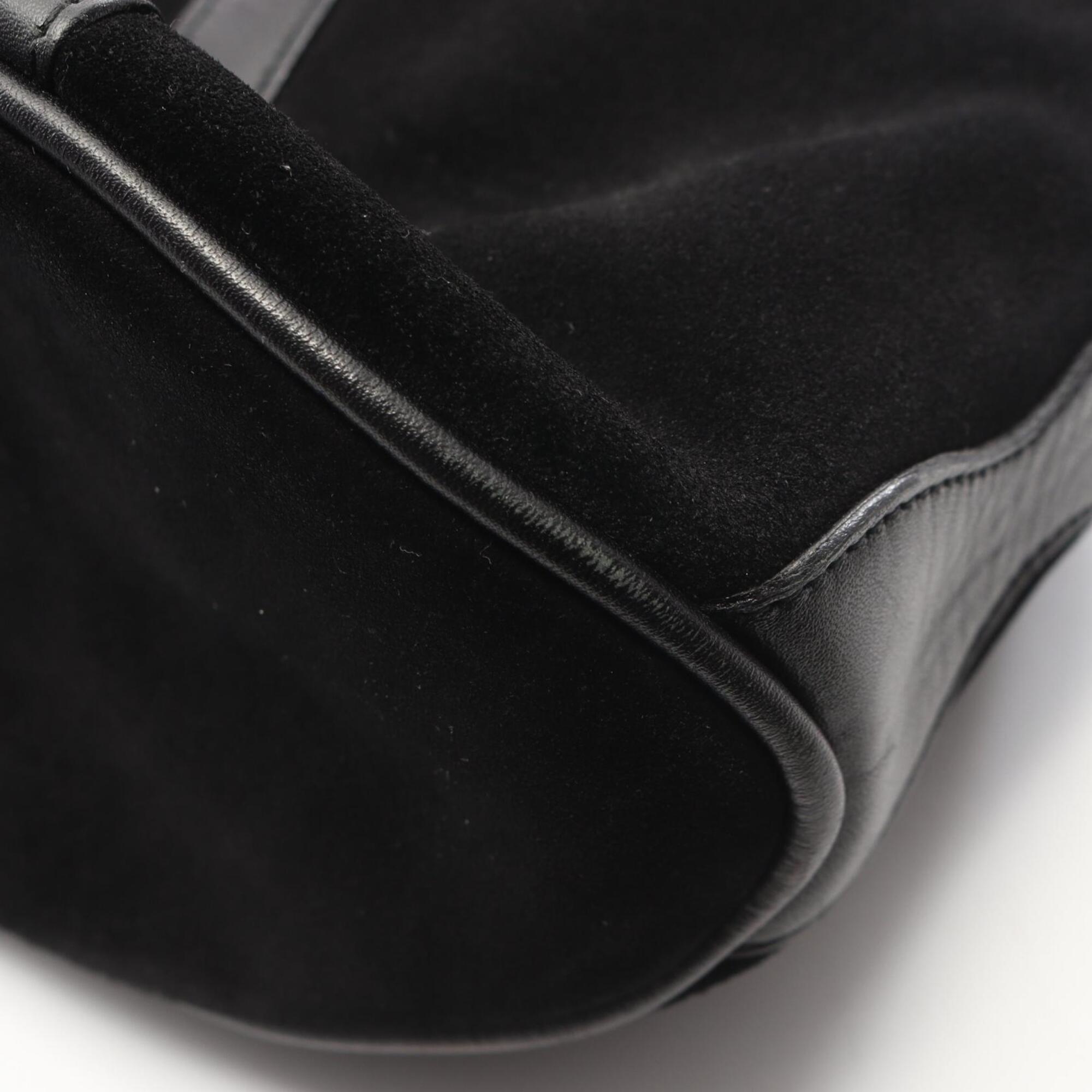 Gucci Black Suede Leather Handbag (Pre-Owned)