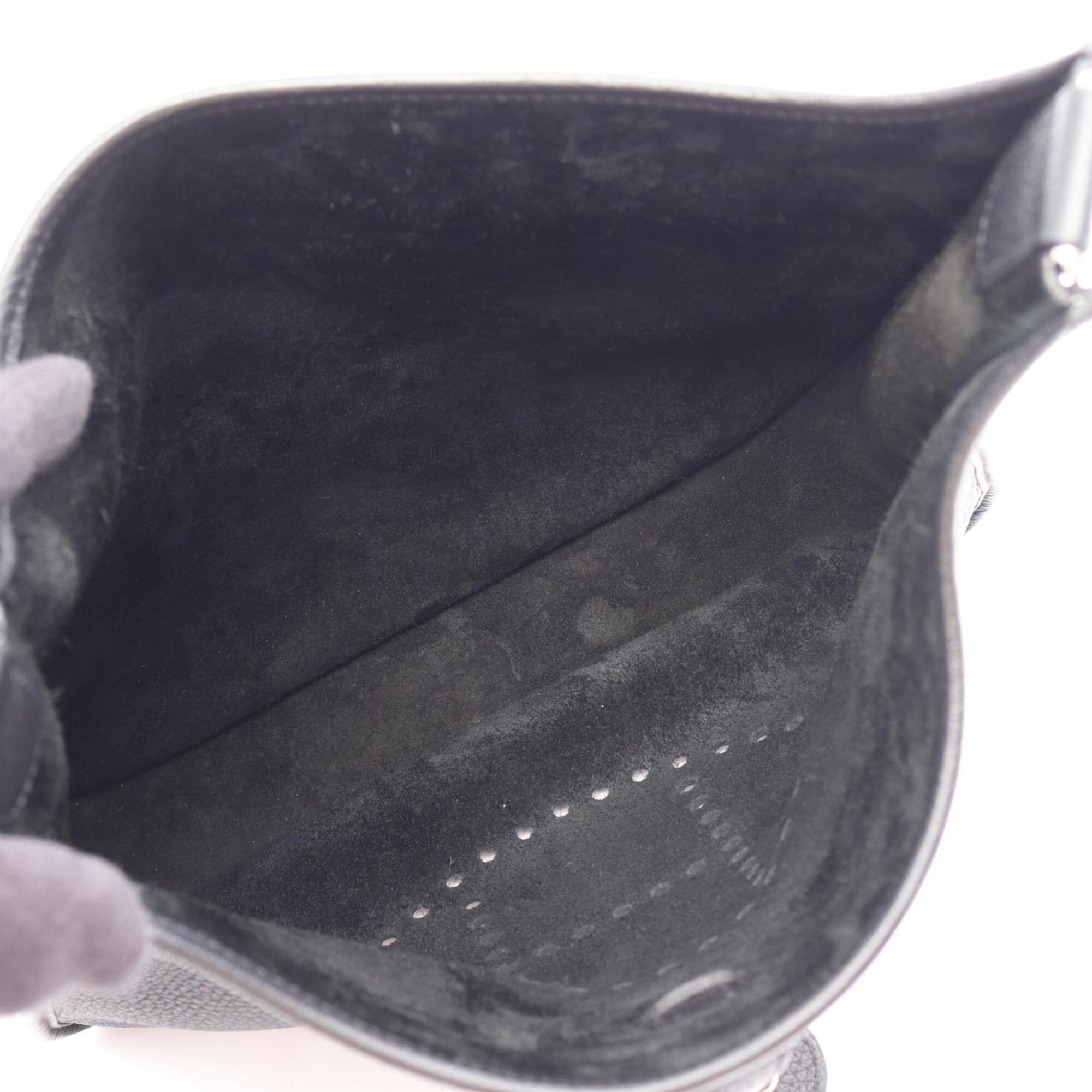 Hermes Black Taurillon Clemence Leather Shoulder Bag (Pre-Owned)