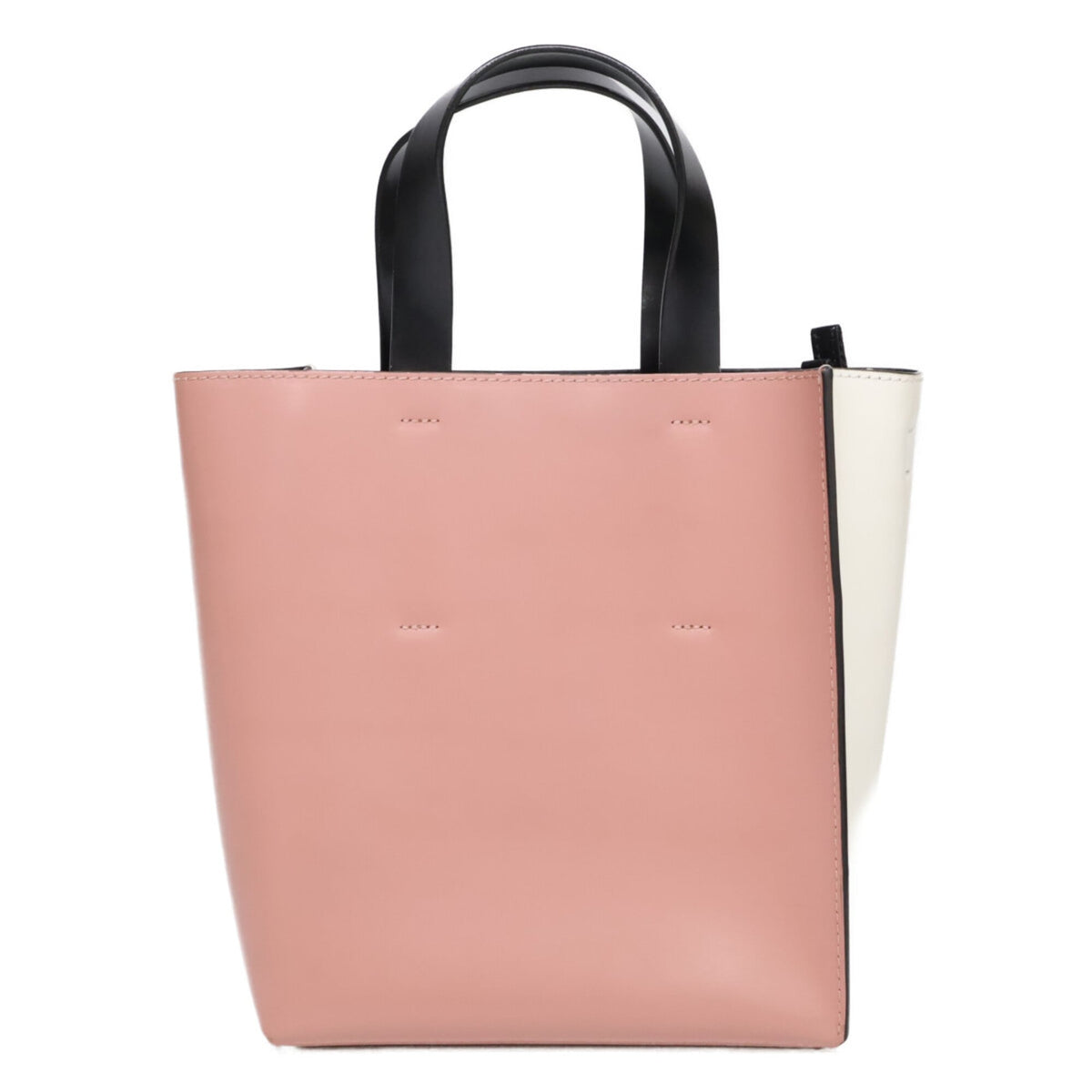 Marni Black Pink White Leather Tote Bag (Pre-Owned)