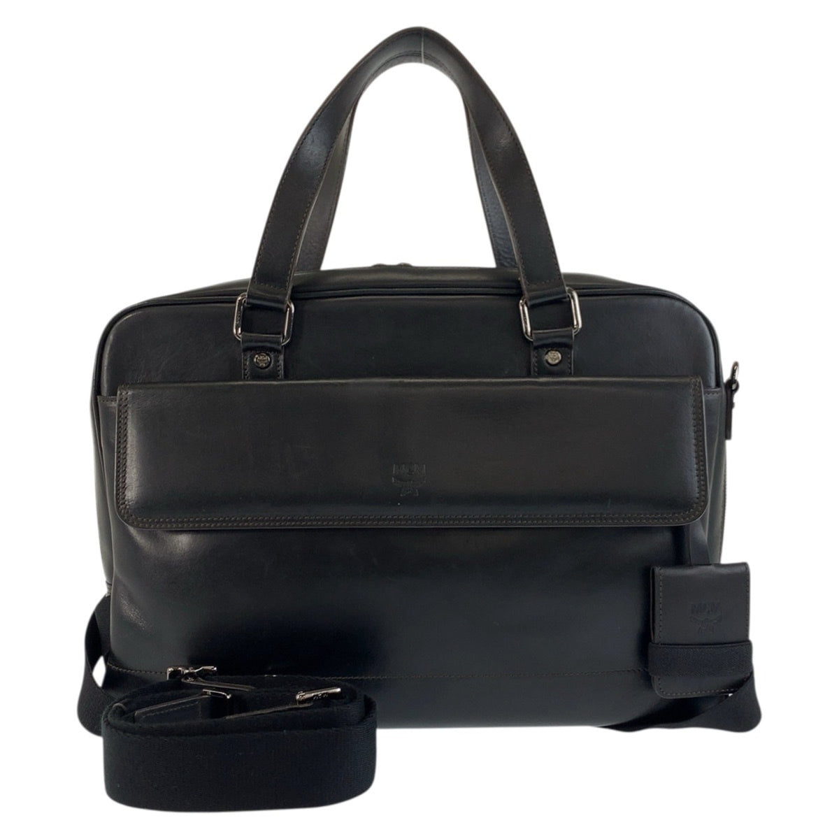 Mcm Black Leather Shoulder Bag (Pre-Owned)