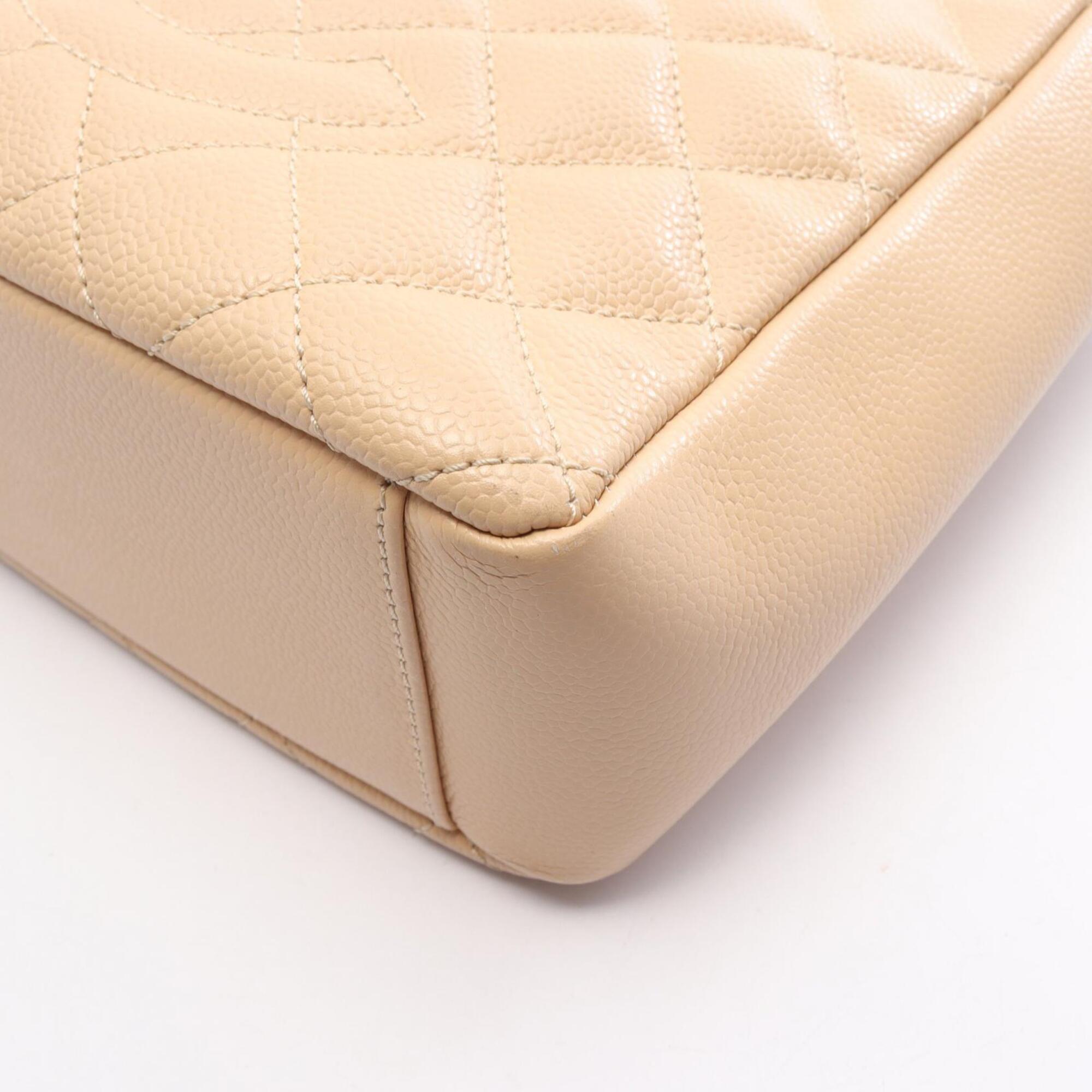 Chanel Beige Grained Calfskin Handbag Tote Bag (Pre-Owned)