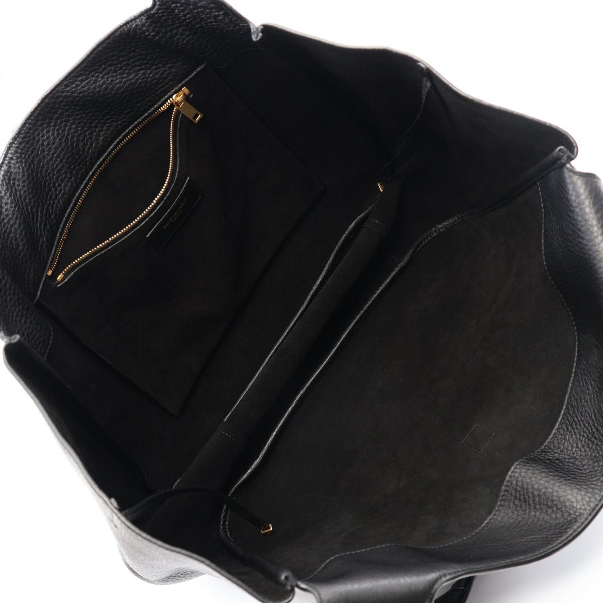 Yves Saint Laurent Black Leather Handbag Tote Bag (Pre-Owned)