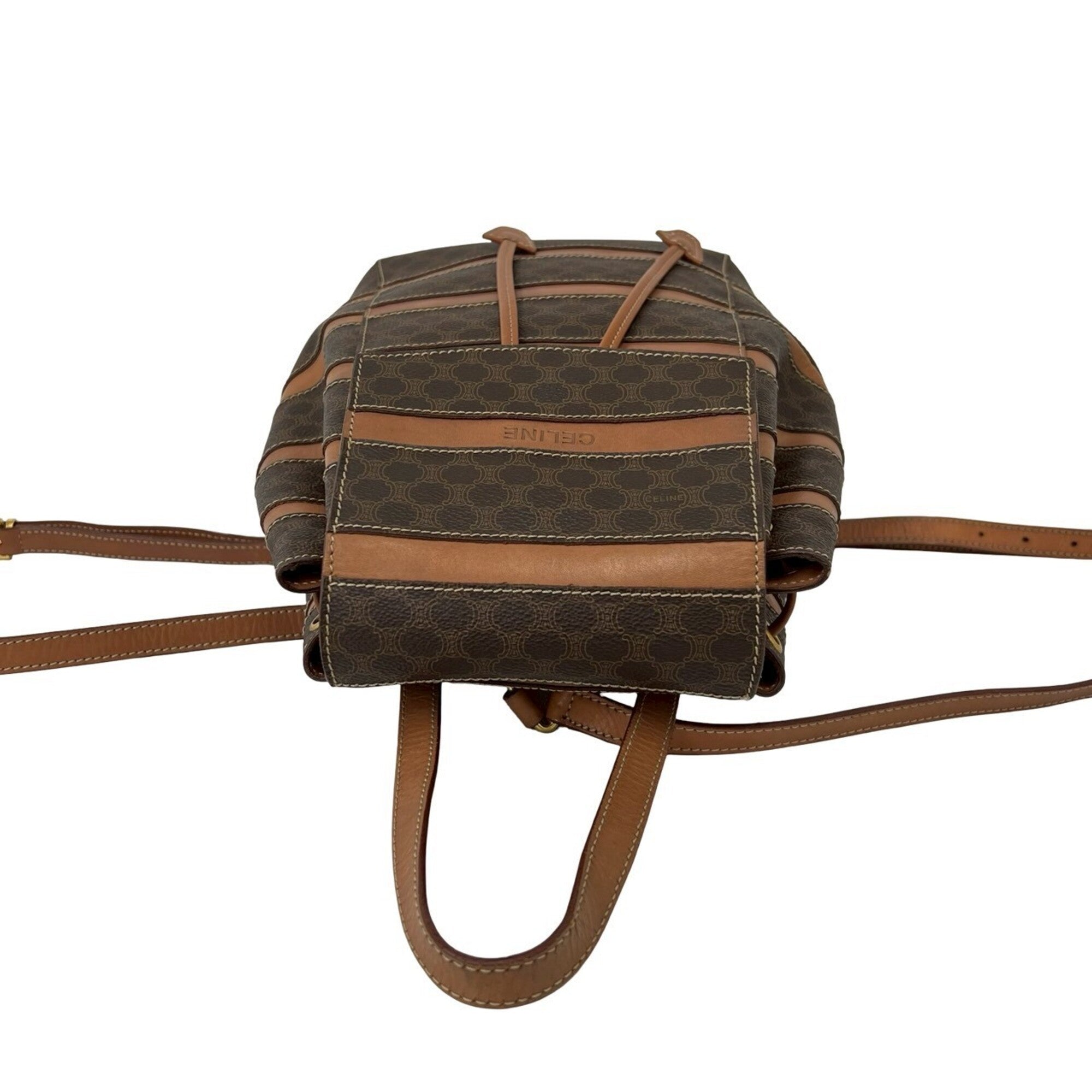 Celine Brown Leather Pvc Backpack (Pre-Owned)