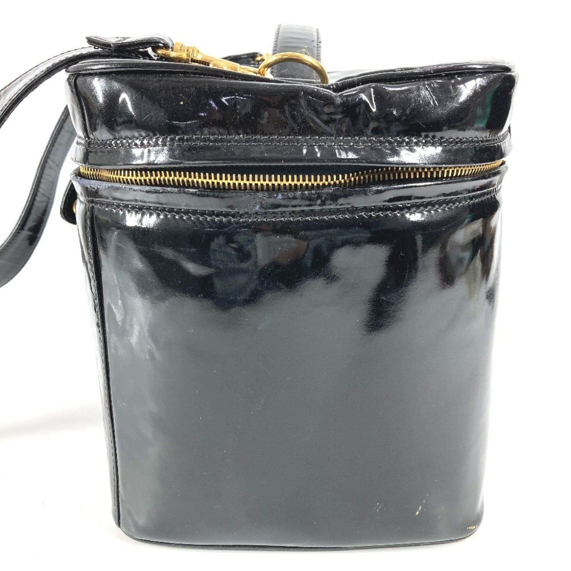 Chanel Black Patent Leather Handbag Shoulder Bag Vanity Bag (Pre-Owned)