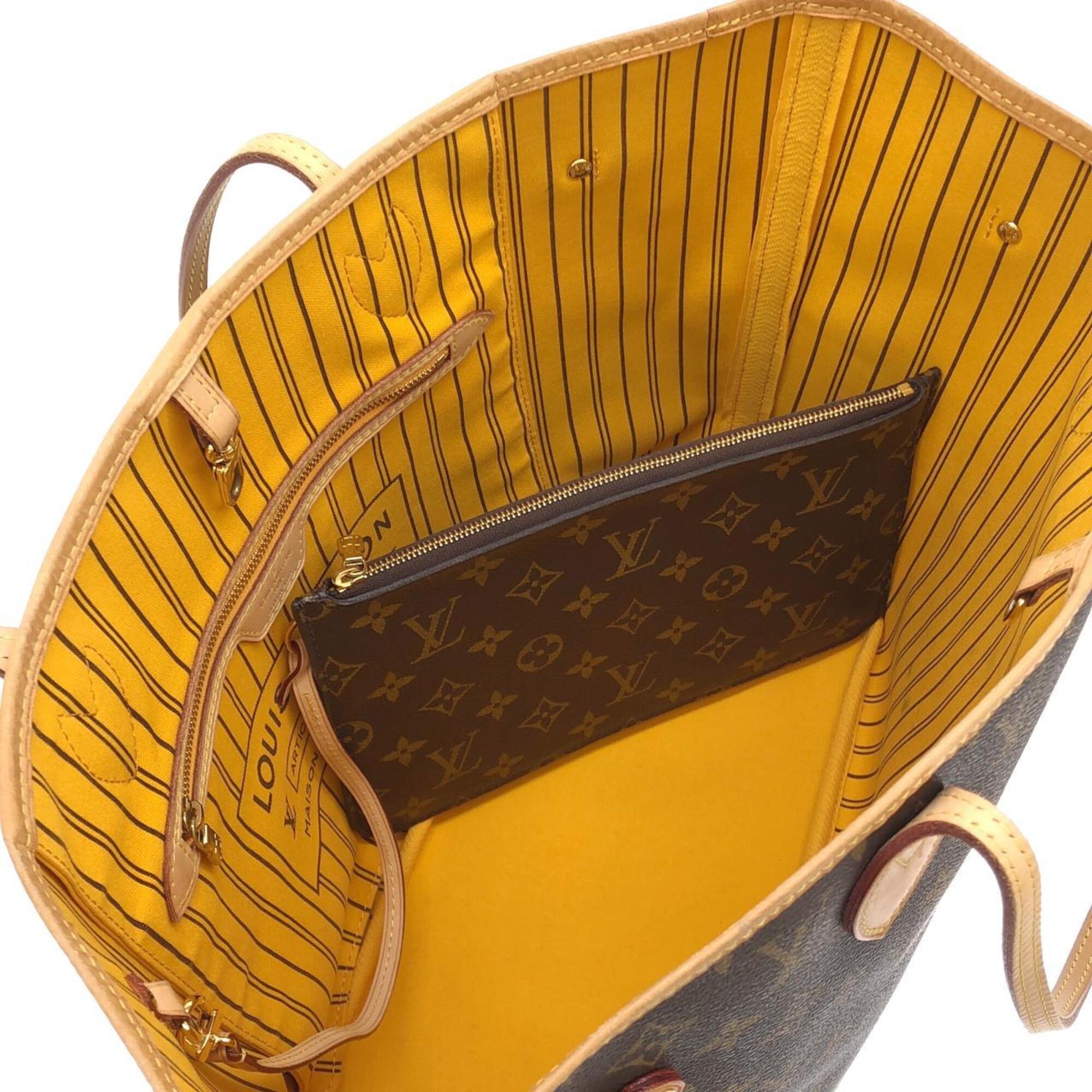 Louis Vuitton Marron Mimosa Coated Canvas Handbag Pouch (Pre-Owned)