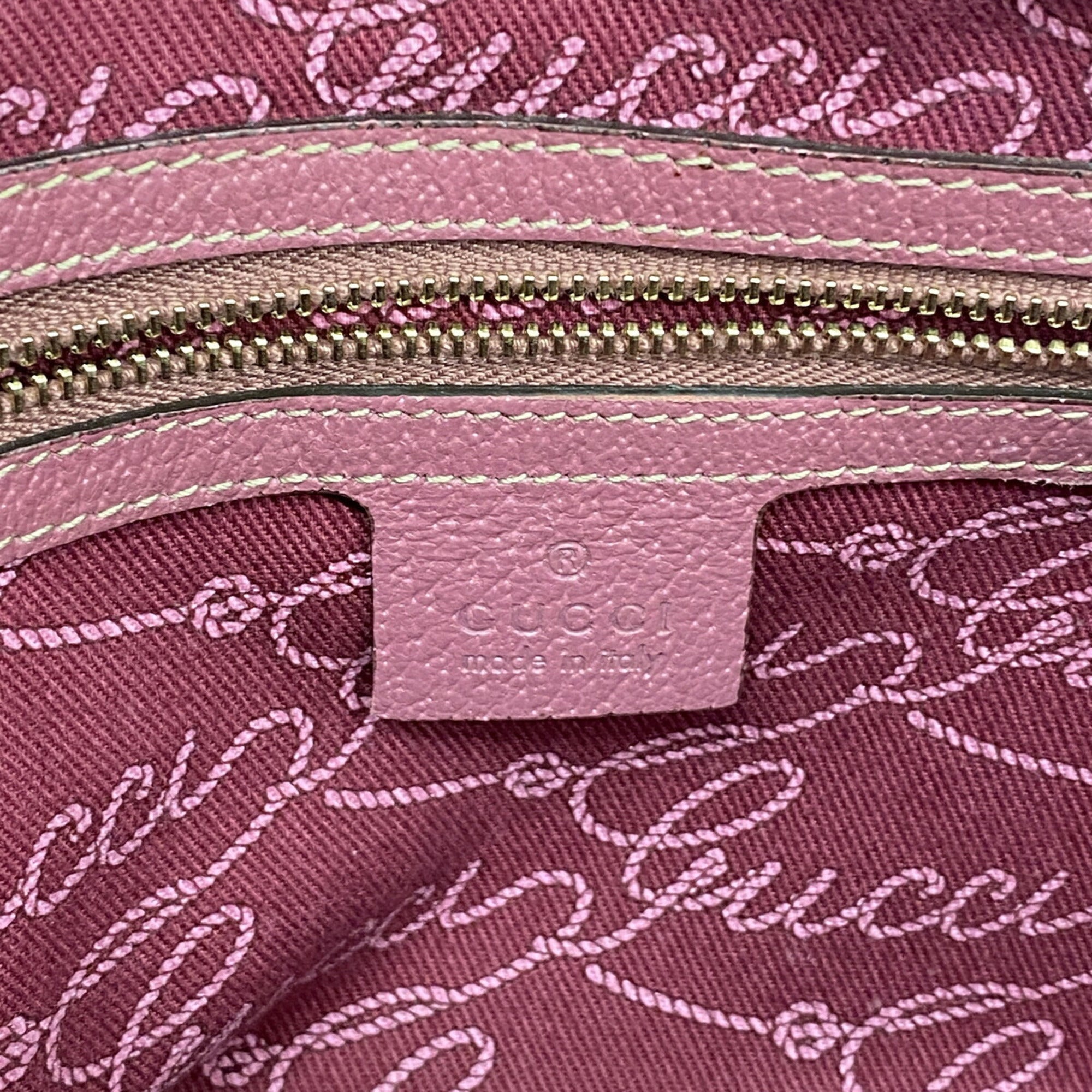 Gucci Brown Pink Canvas Handbag (Pre-Owned)