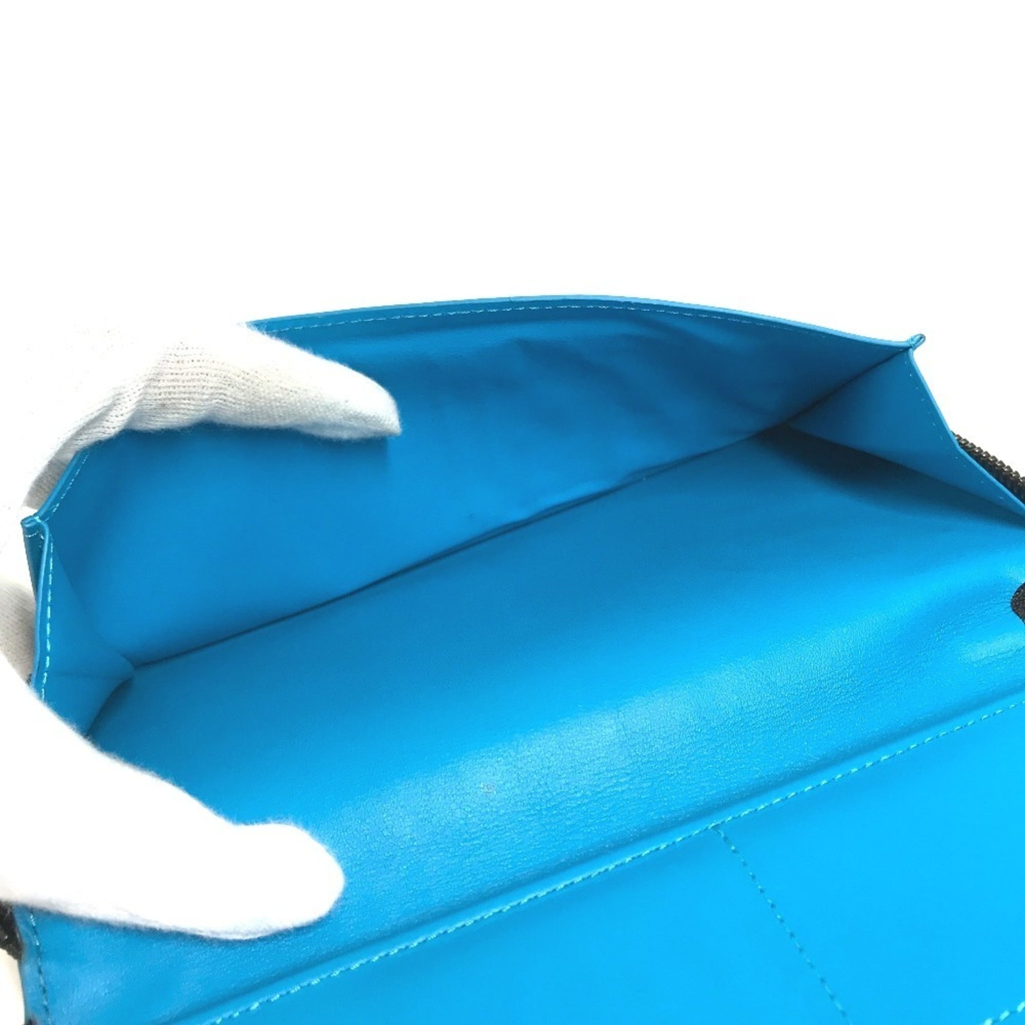 Louis Vuitton Taurillon Blue Leather Long Wallet (Bi-Fold) (Pre-Owned)