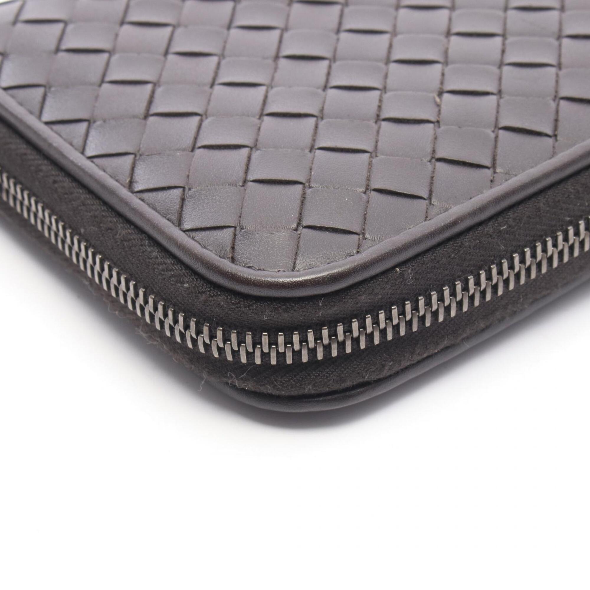 Bottega Veneta Intrecciato Brown Leather Long Wallet (Bi-Fold) (Pre-Owned)