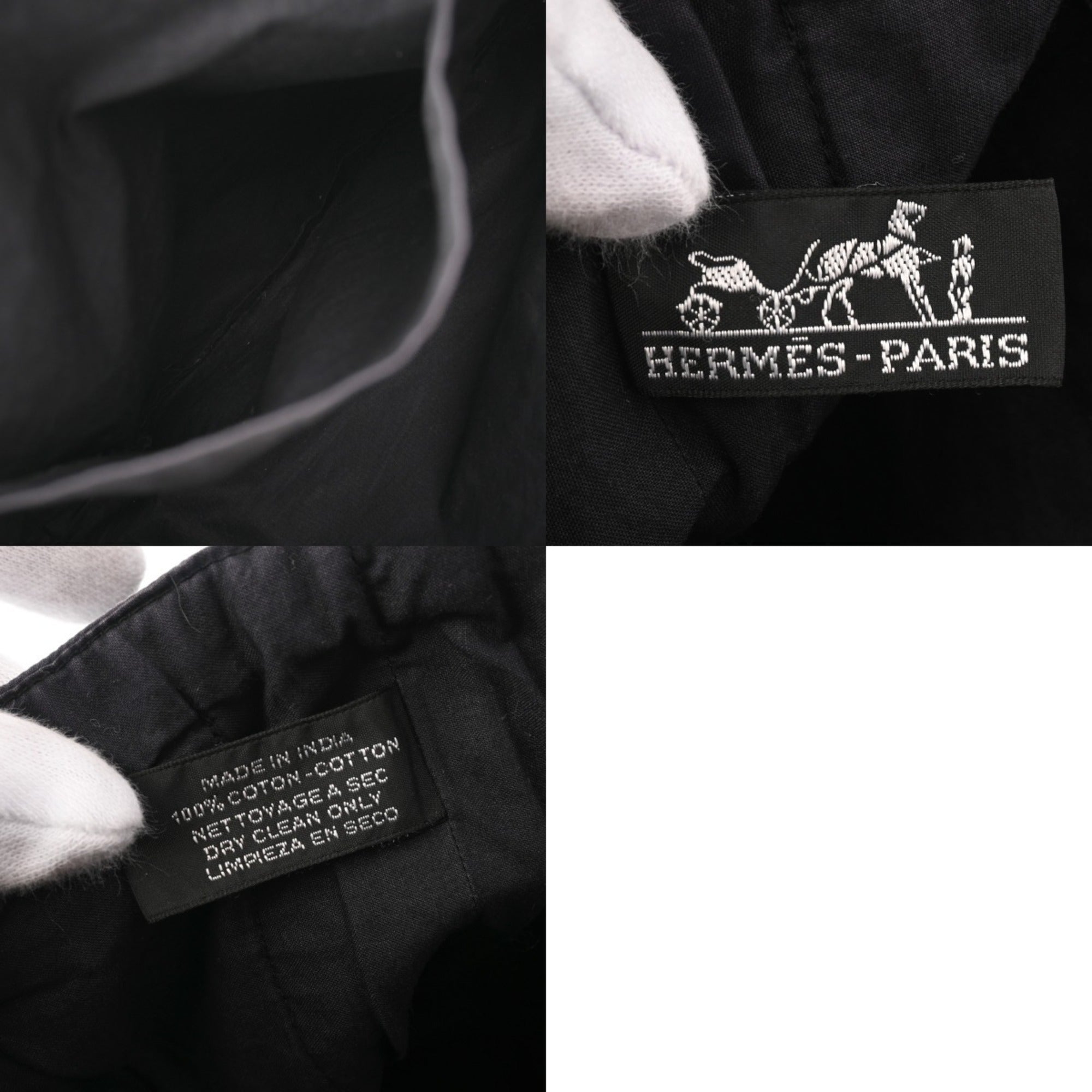 Hermes Black Canvas Tote Bag (Pre-Owned)