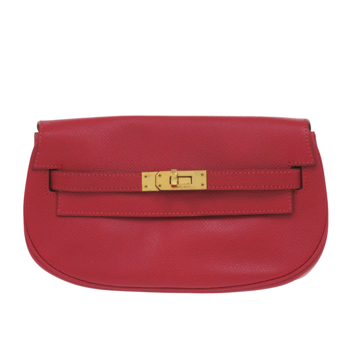 Hermes Rouge Vif Courchevel Leather Clutch Bag (Pre-Owned)