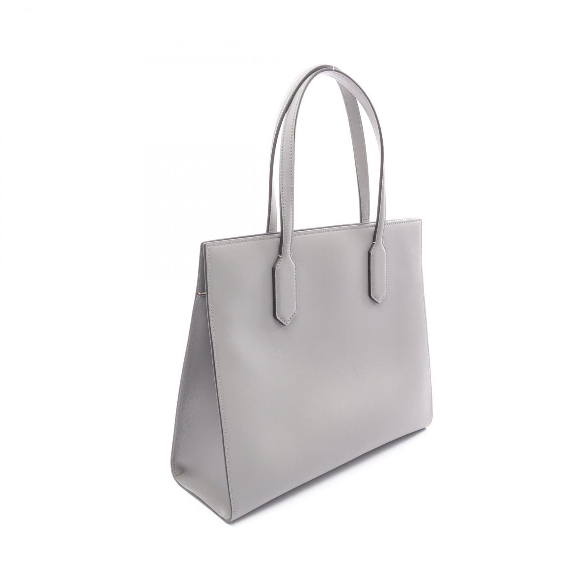 Gucci Gray Leather Handbag Tote Bag (Pre-Owned)