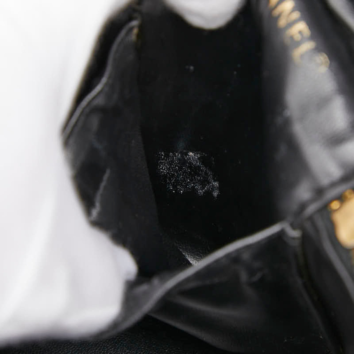 Chanel Black Leather Handbag Vanity Bag (Pre-Owned)