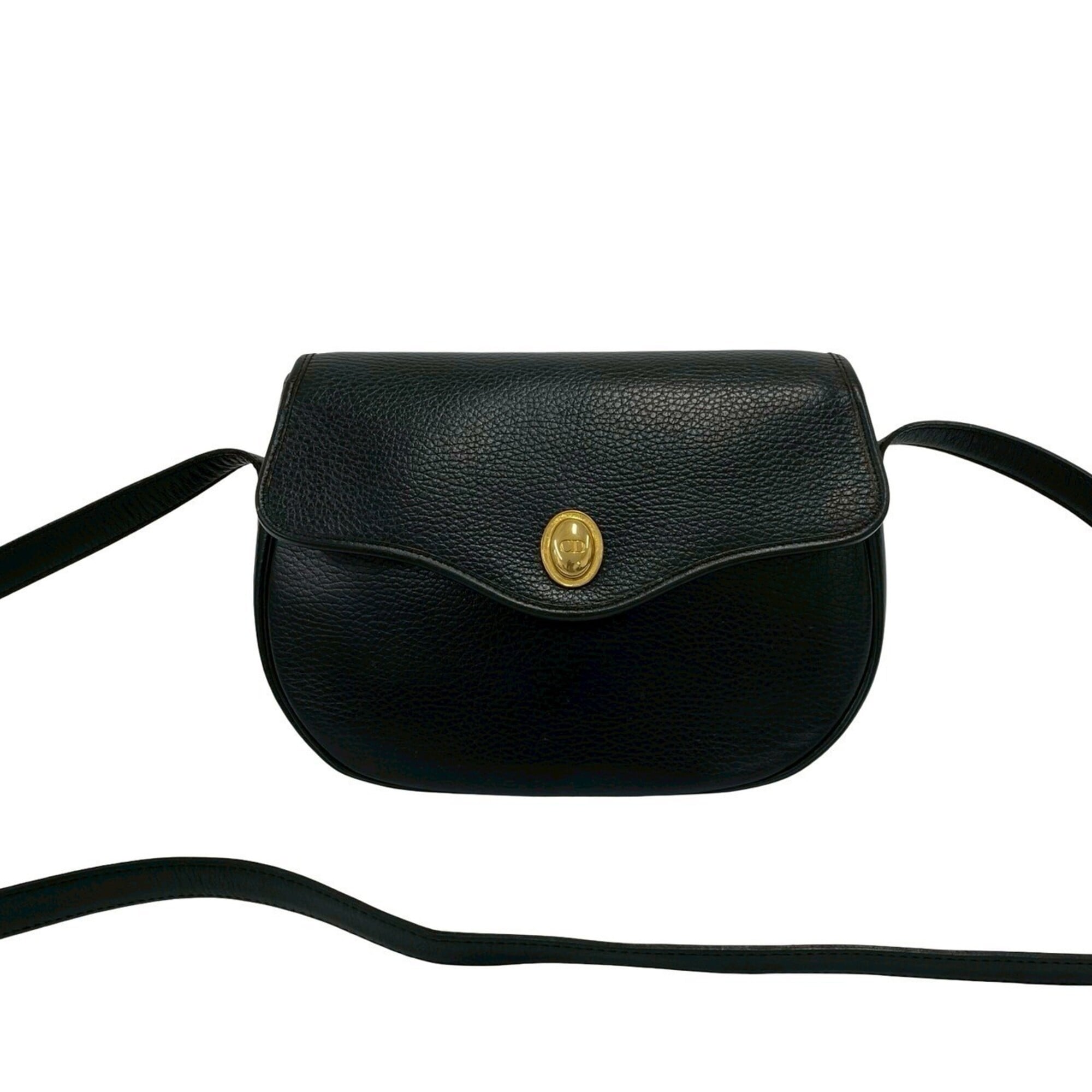 Christian Dior Black Leather Pochette Shoulder Bag (Pre-Owned)