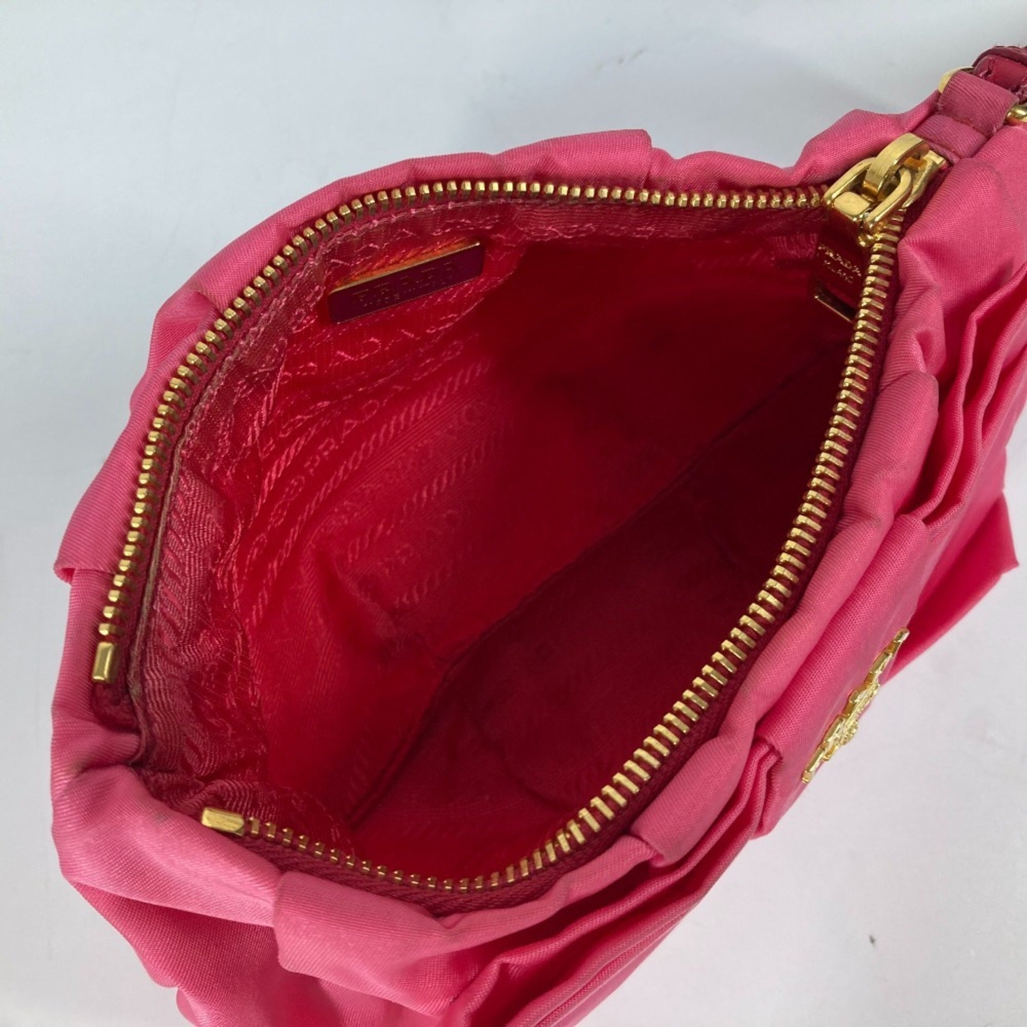 Prada Pink Bow Clutch Bag Pouch (Pre-Owned)