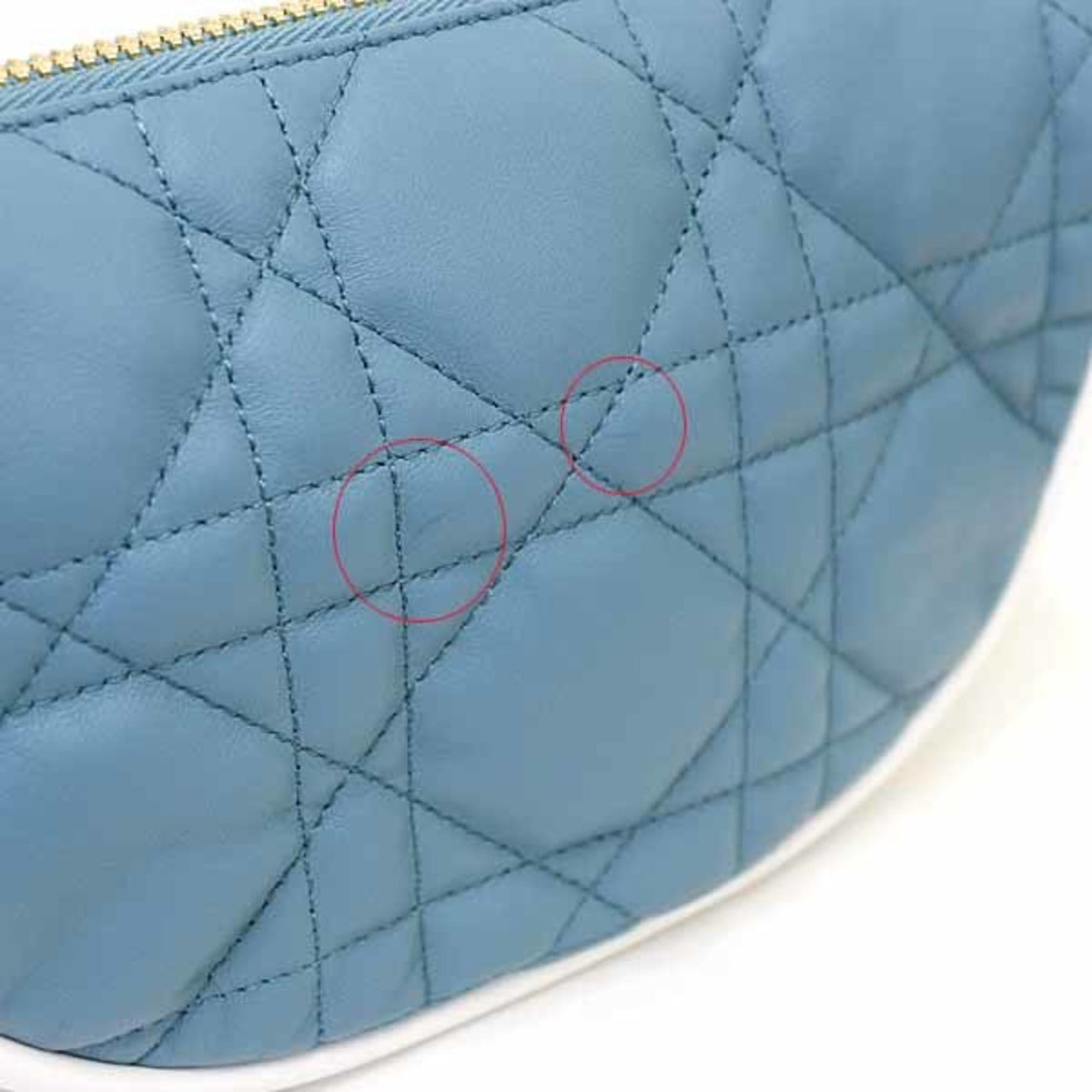 Christian Dior Black Blue White Leather Shoulder Bag (Pre-Owned)