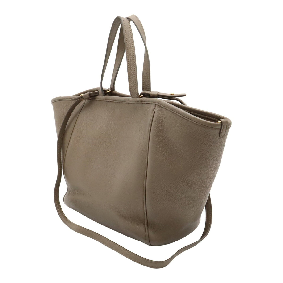 Celine Grayish Leather Shoulder Bag Tote Bag (Pre-Owned)