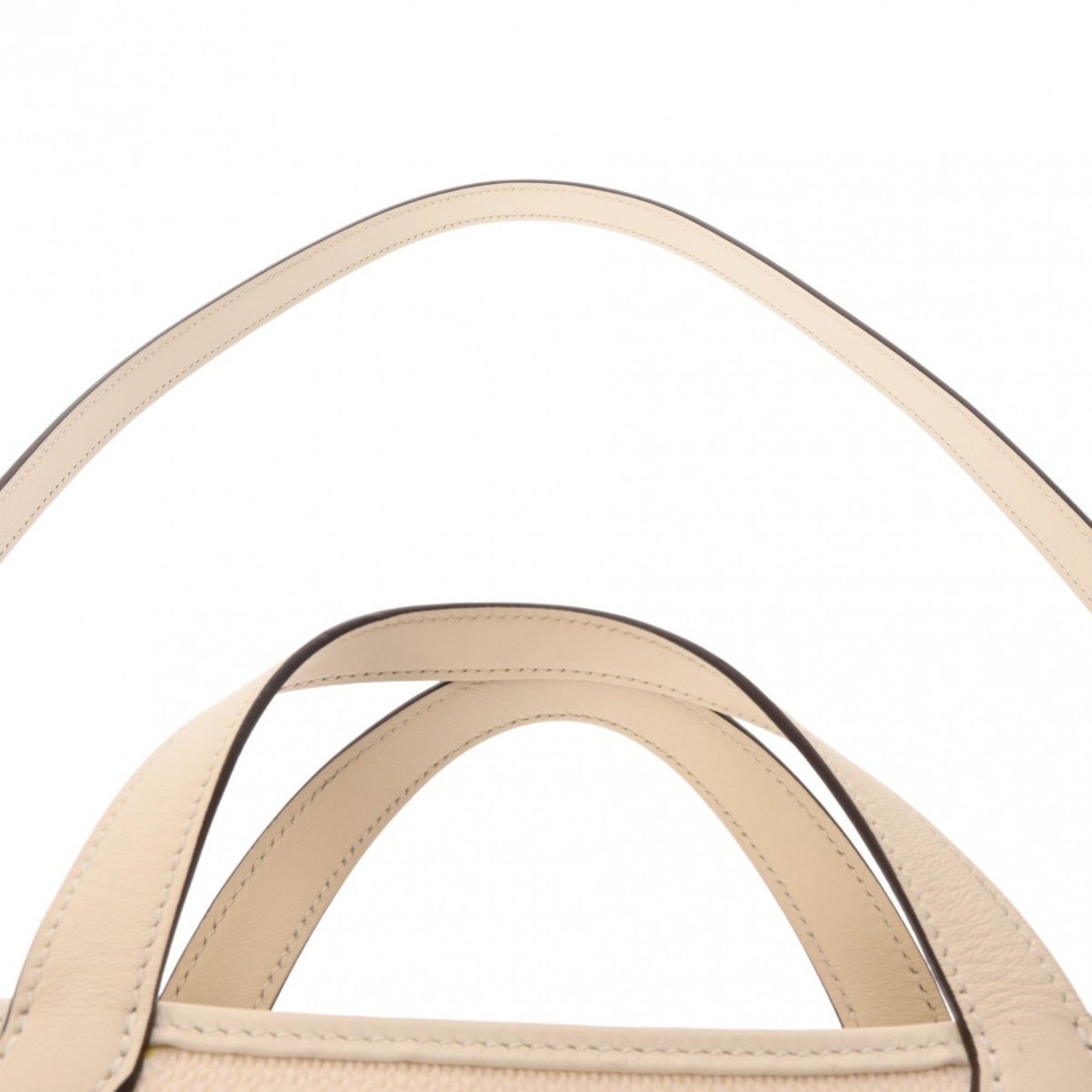 Hermes Ecru Toile H Swift Leather Handbag (Pre-Owned)
