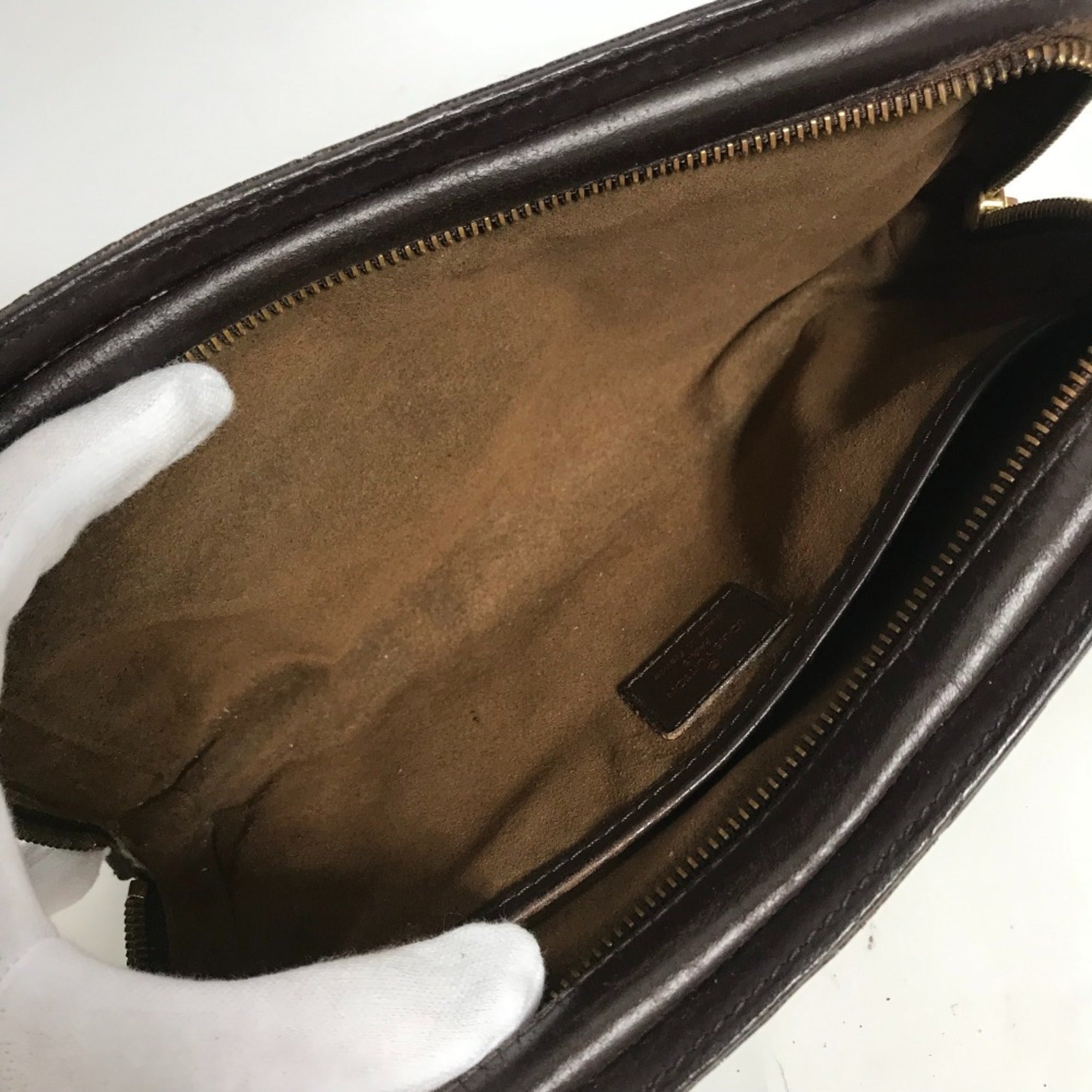 Louis Vuitton Brown Damier Canvas Ebene Damier Canvas Clutch Bag Pouch (Pre-Owned)