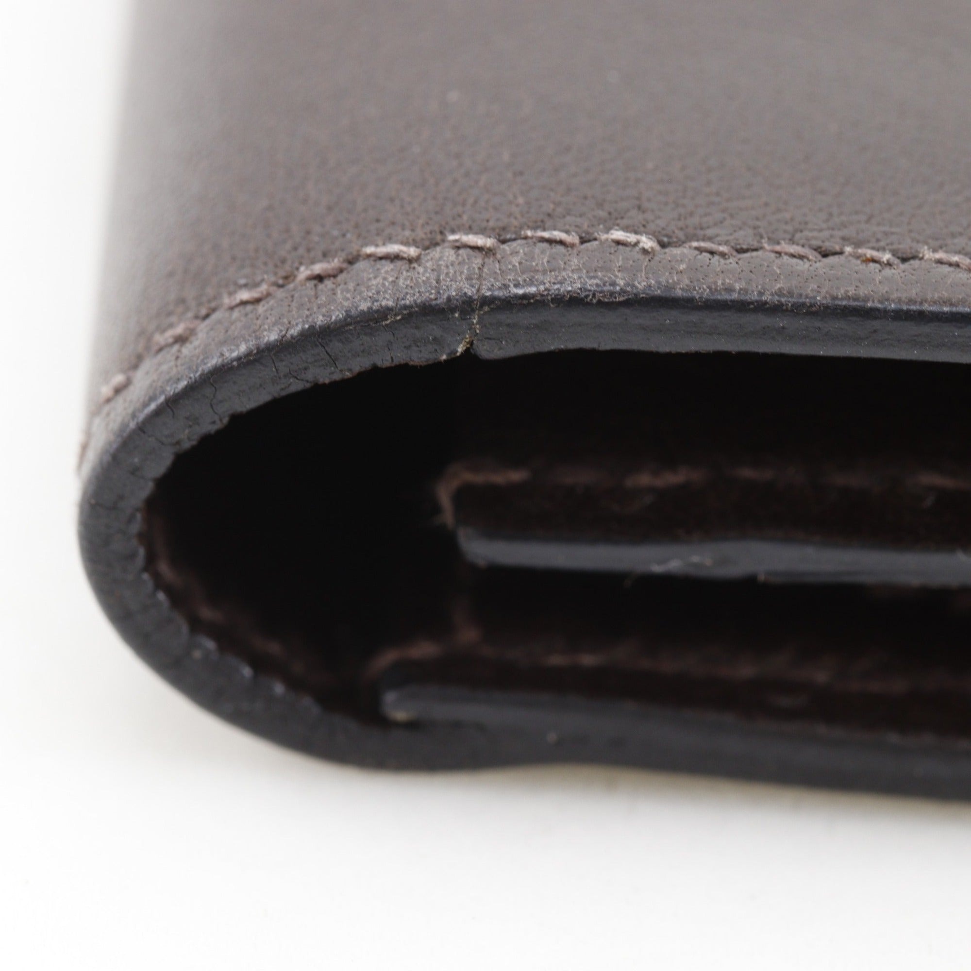 Hermes Brown Box Calf Leather Long Wallet (Bi-Fold) (Pre-Owned)