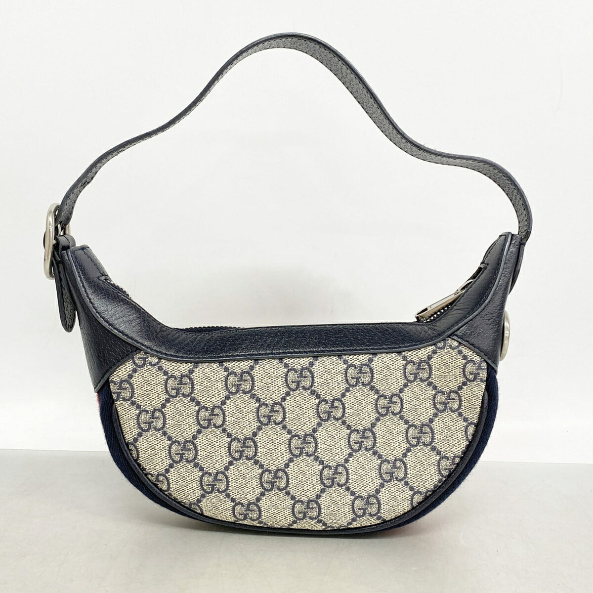 Gucci Beige Navy Pvc Shoulder Bag (Pre-Owned)