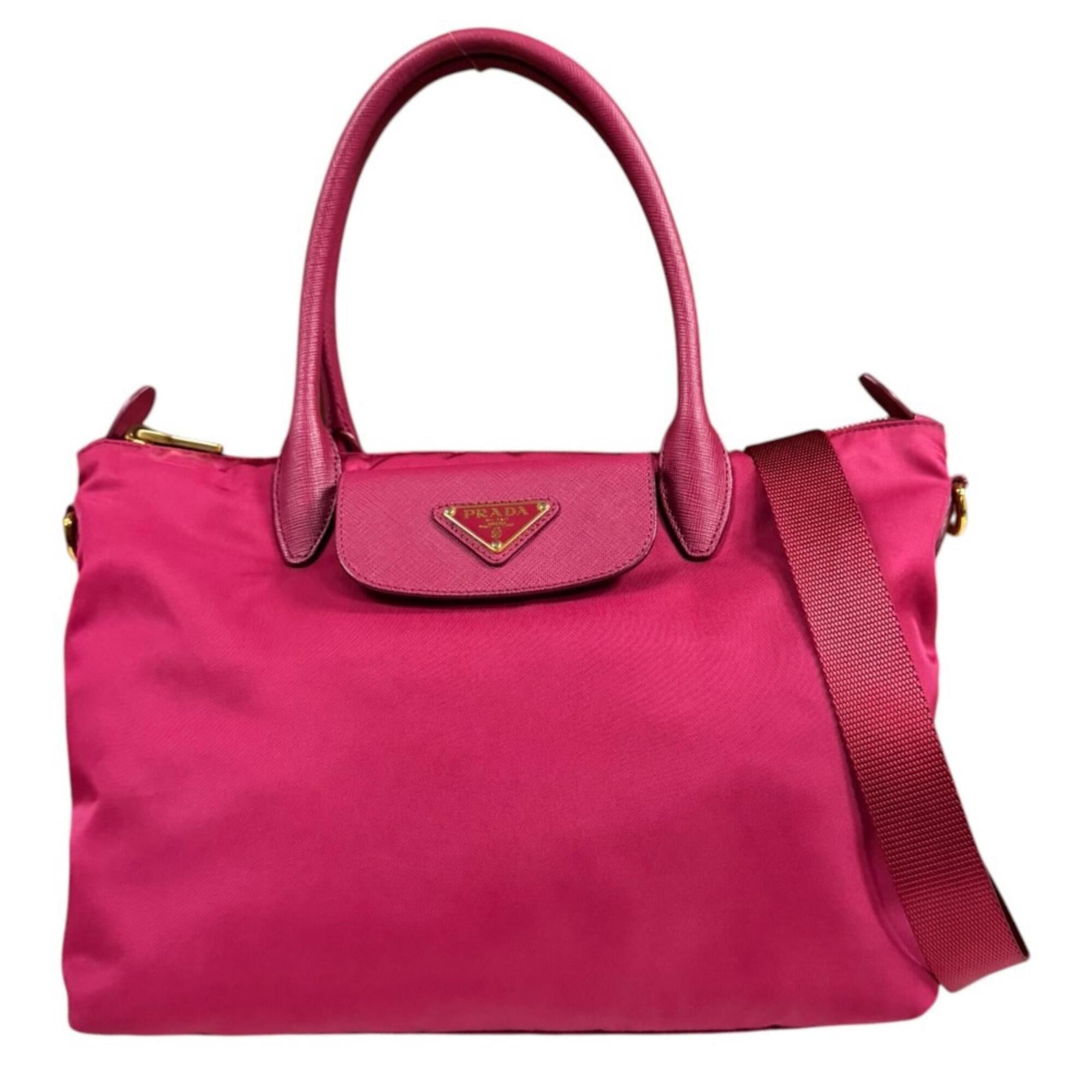 Prada Pink Nylon Shoulder Bag (Pre-Owned)